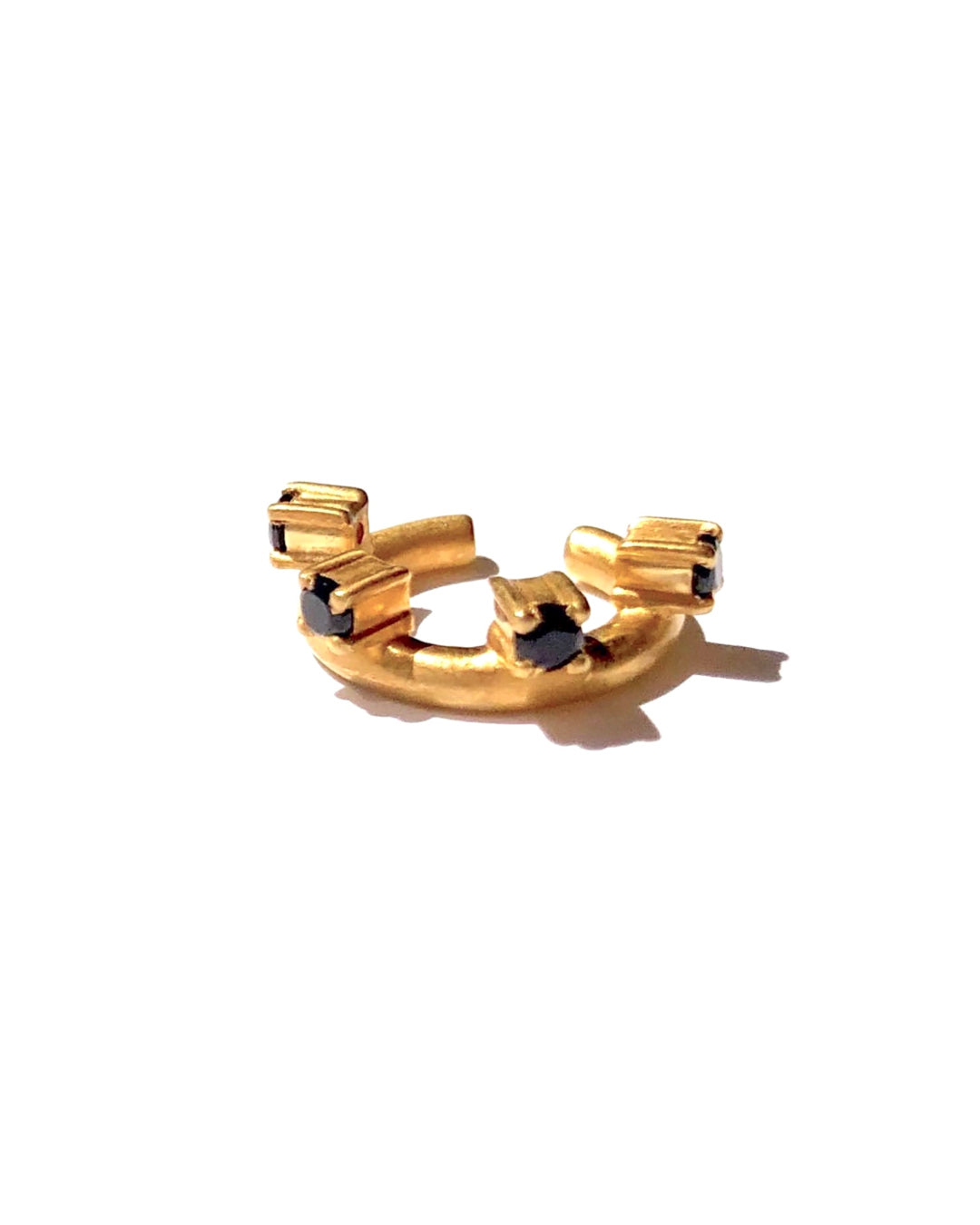 RAW-STONE Earcuff - Black Spinel - #009
