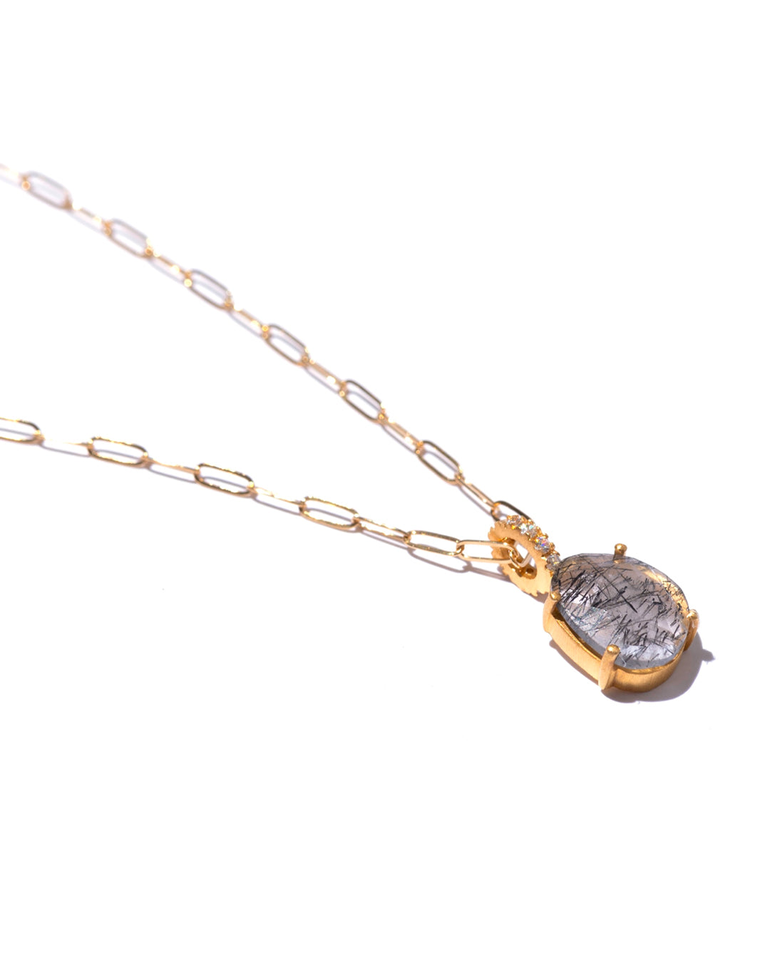 RAW-STONE CHARM - Black Rutileted Quartz - #230