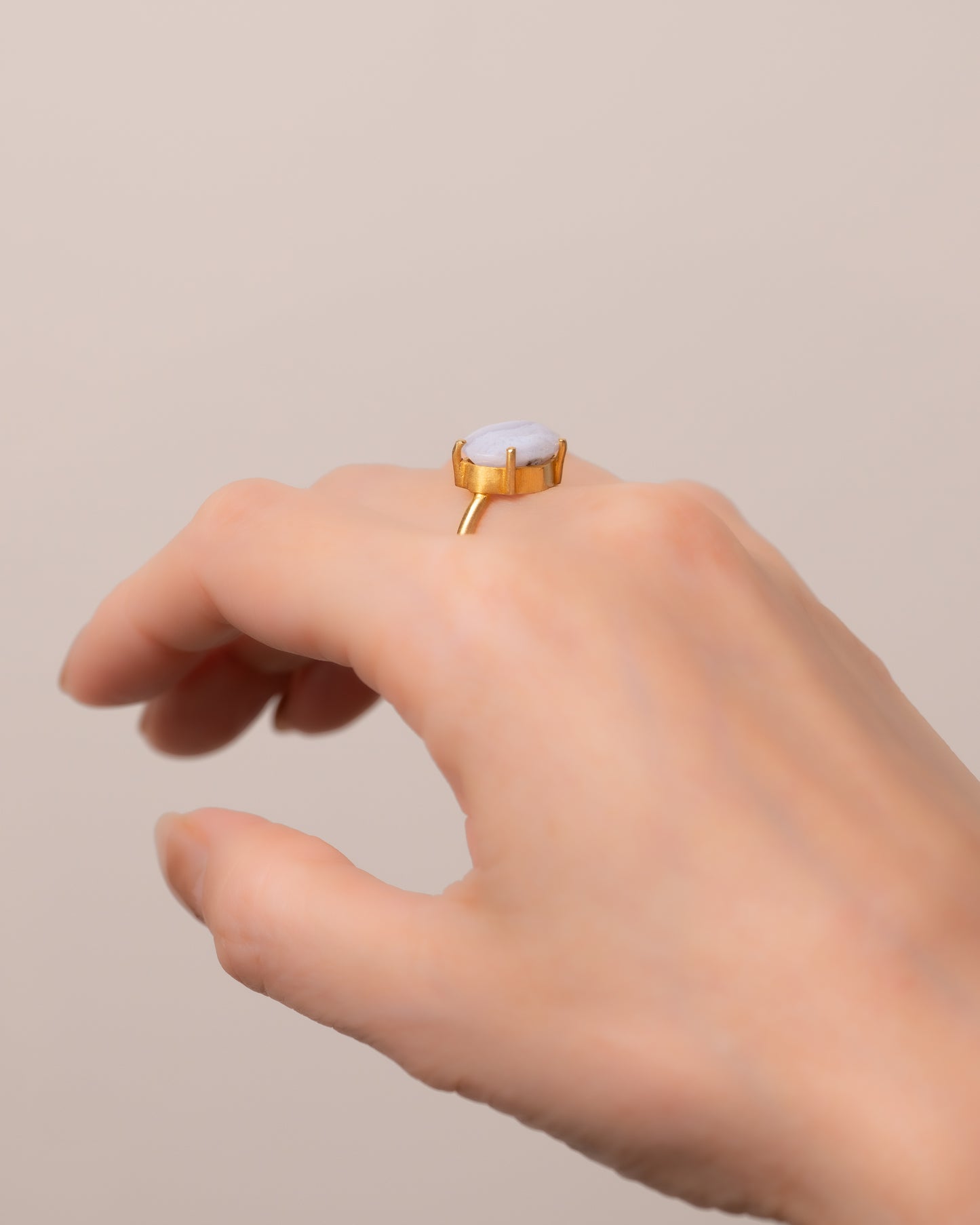RAW-STONE RING - Blue Lace Agate - #1135