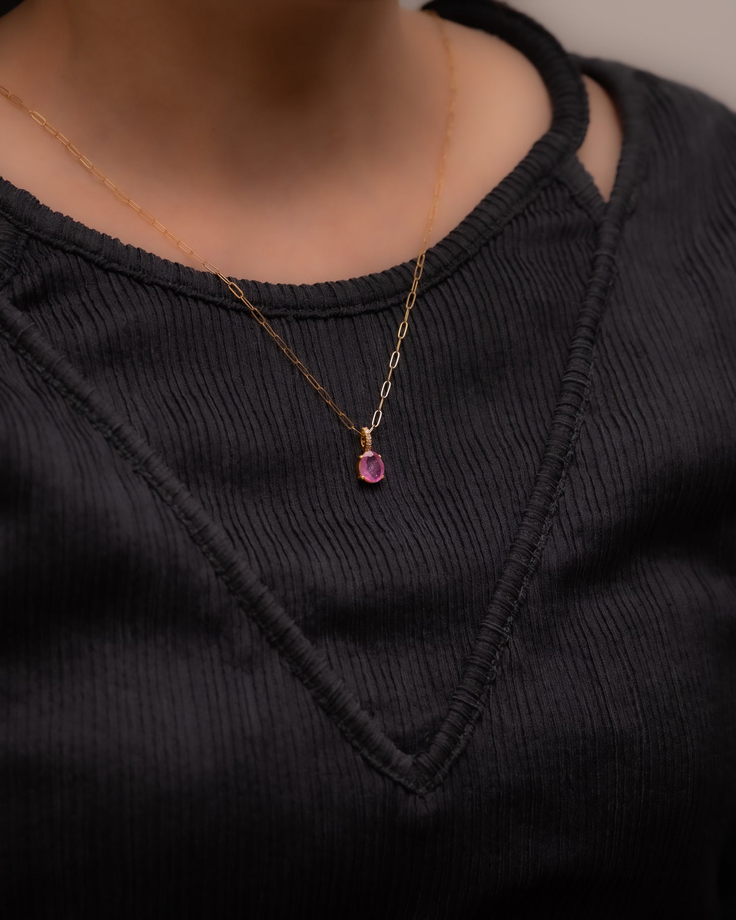 RAW-STONE CHARM - Ruby - #940