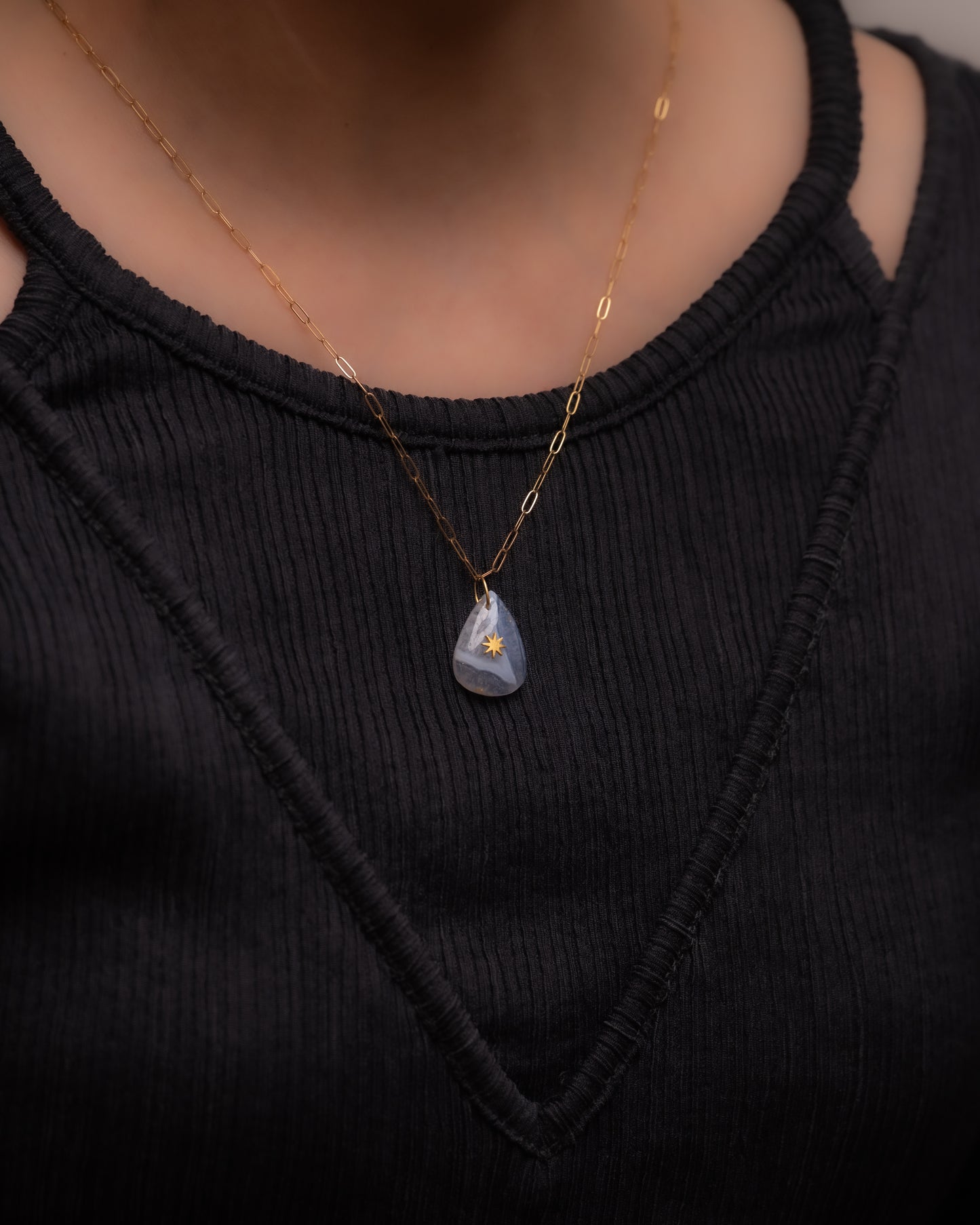 LINO CHARM - Blue Lace Agate - #124