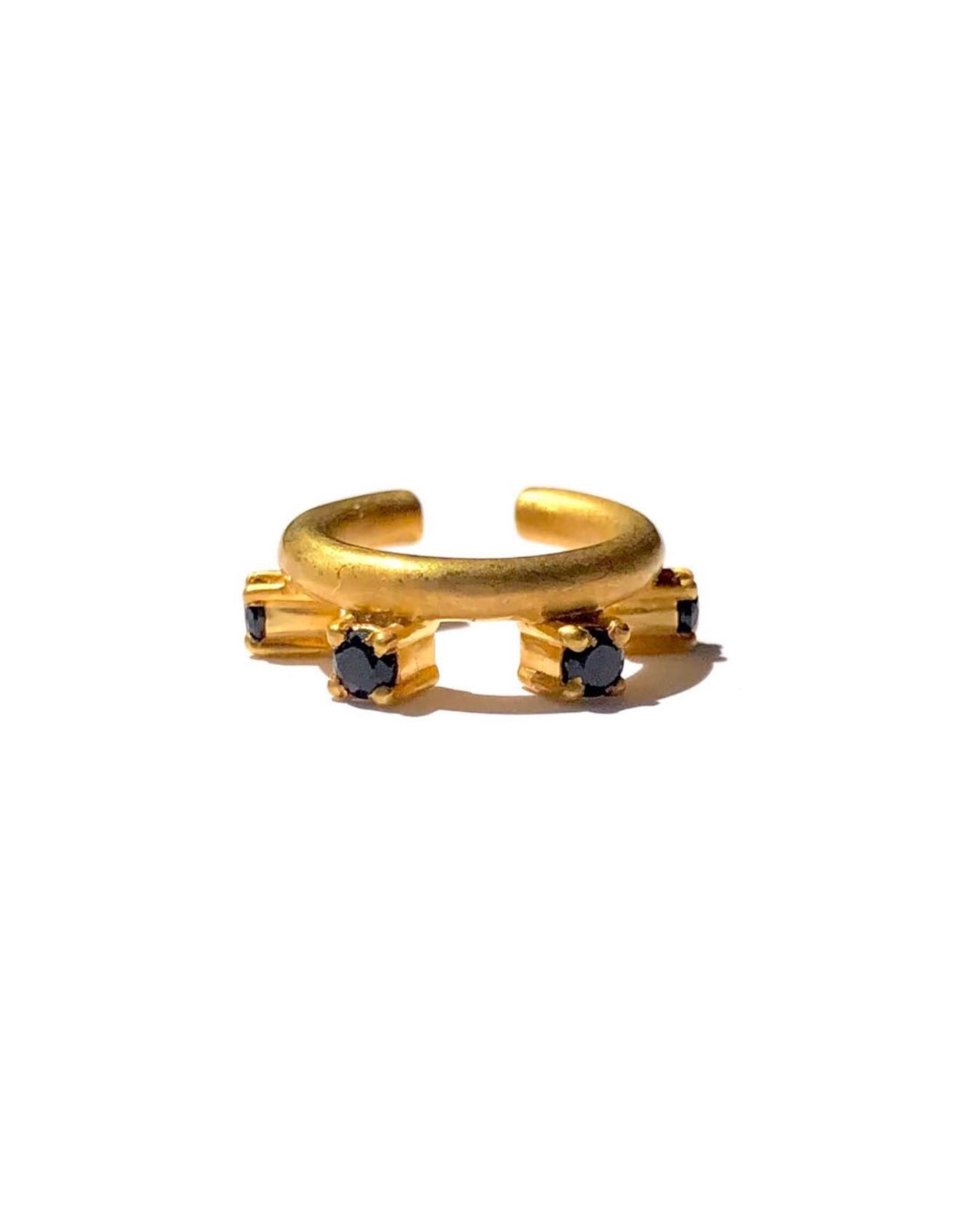 RAW-STONE Earcuff  -  Black Spinel -  #009