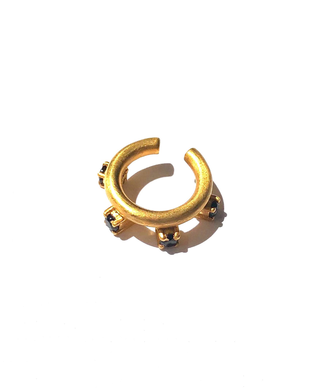 RAW-STONE Earcuff  -  Black Spinel -  #009