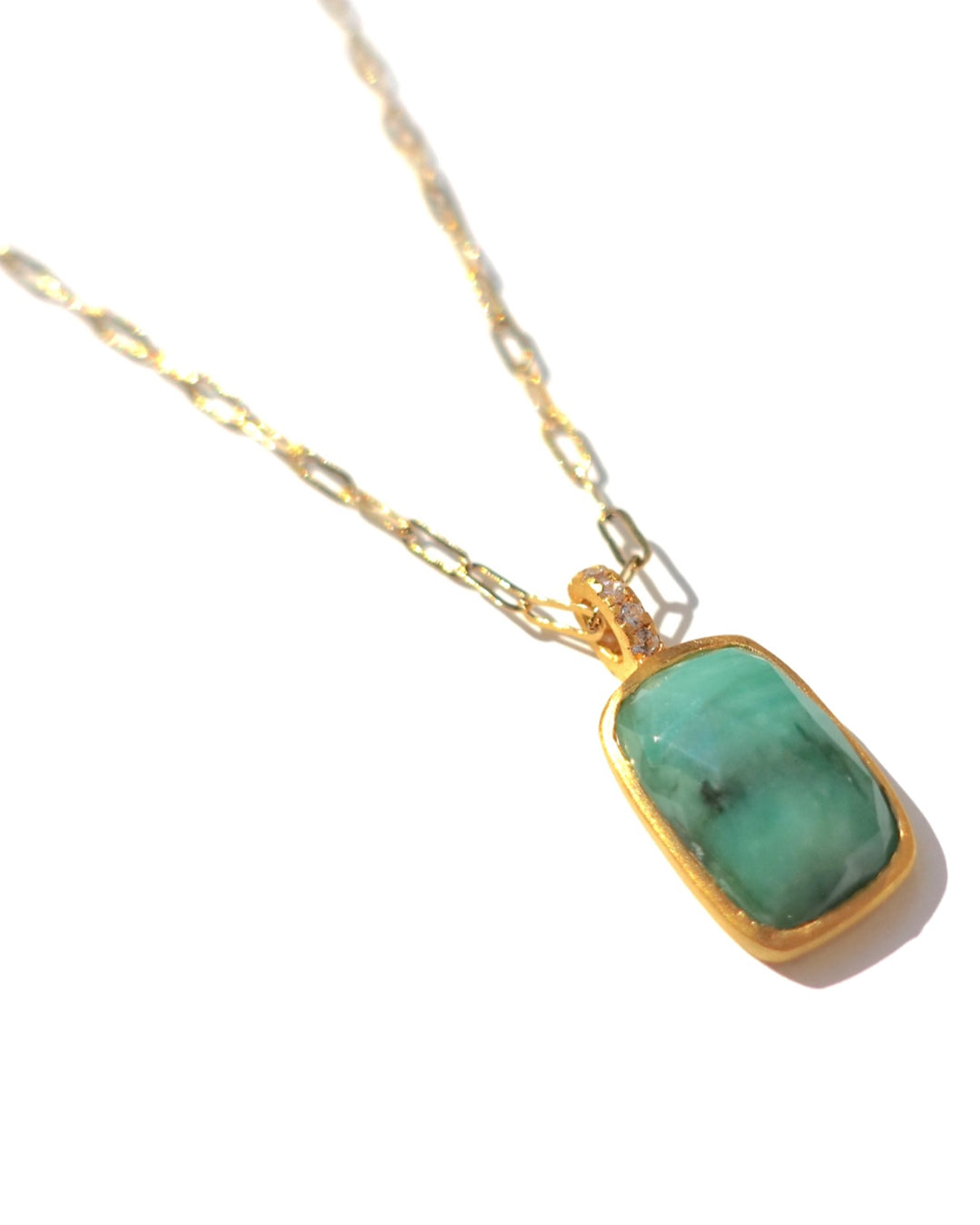 RAW-STONE CHARM  -  Emerald -  #034