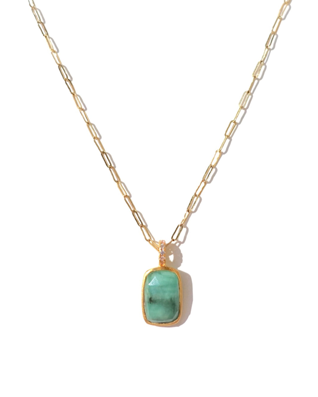 RAW-STONE CHARM  -  Emerald -  #034