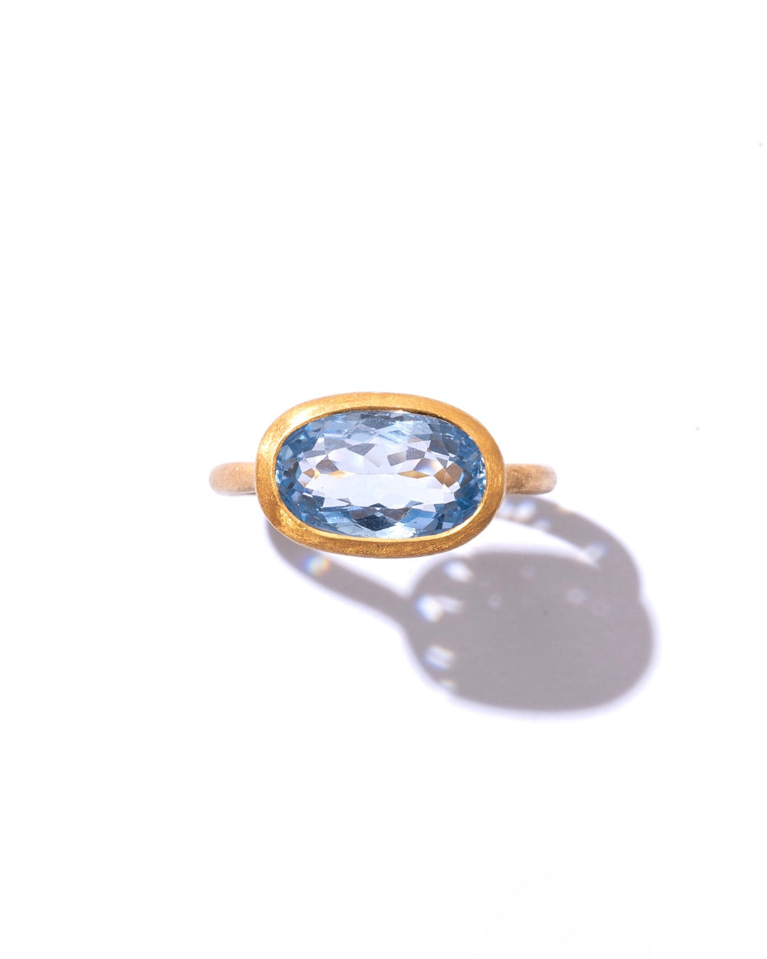RAW-STONE RING  -  Swiss Blue Topaz -  #w23