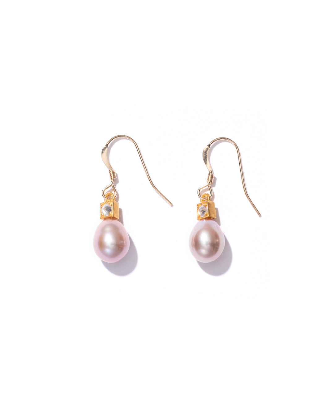 RAW-STONE EARRINGS - Pearl -  #131