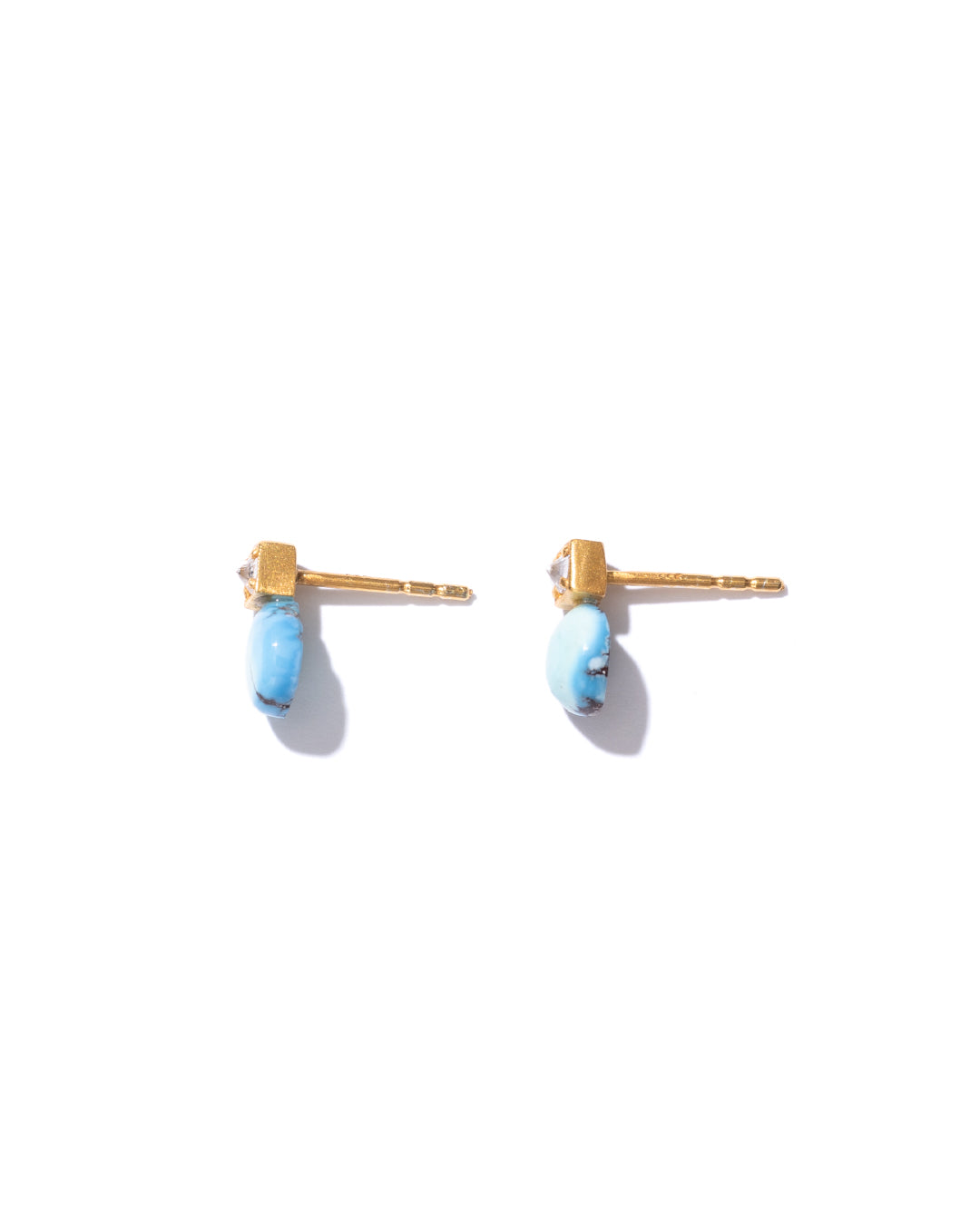 RAW-STONE EARRINGS - Golden Hill Turquoise -  #133