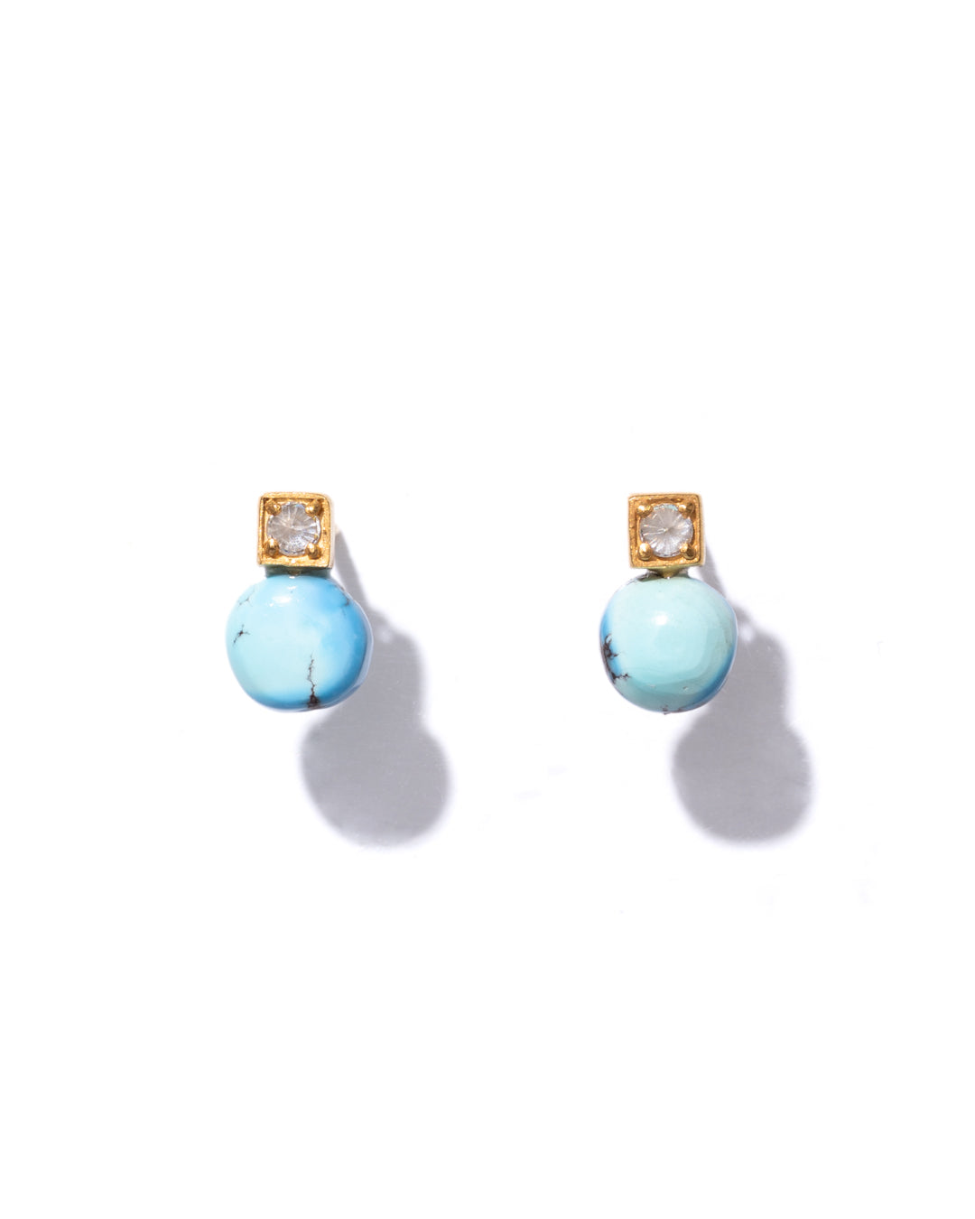 RAW-STONE EARRINGS - Golden Hill Turquoise -  #133