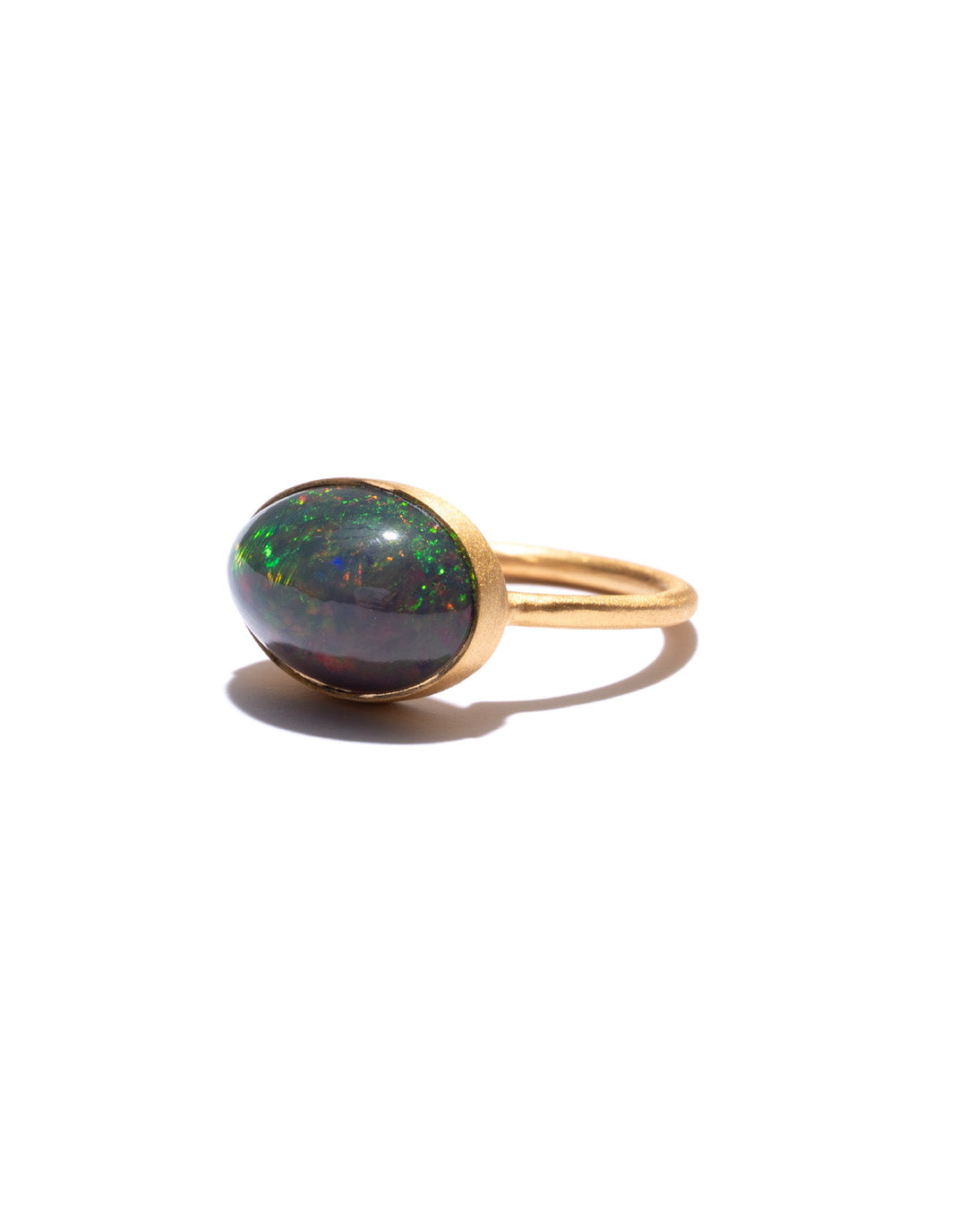 RAW-STONE RING - Black Opal -  #2041
