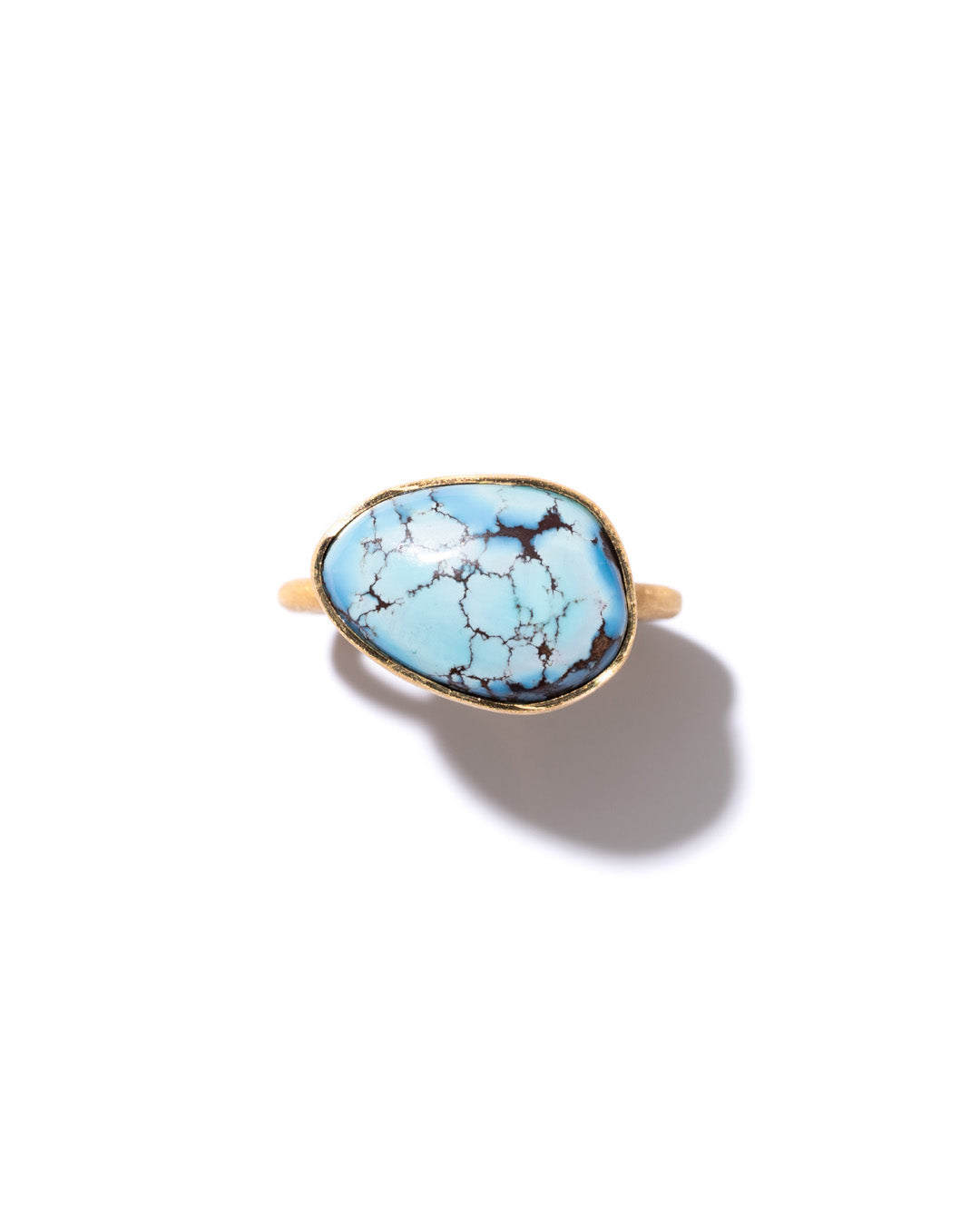 RAW-STONE RING - Golden Hill Turquoise -  #2040