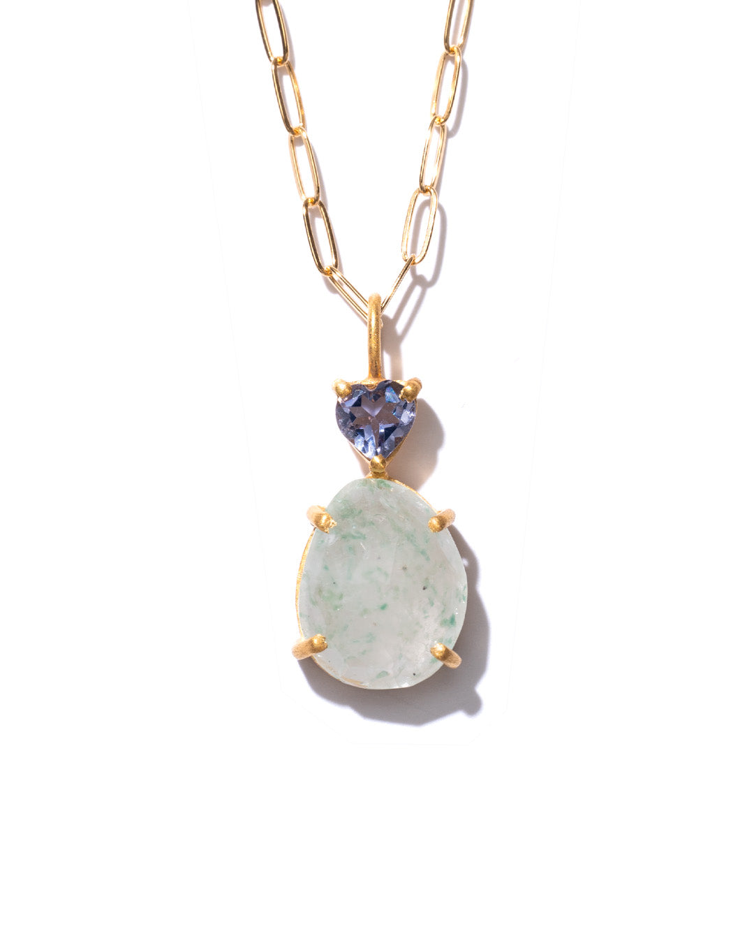 RAW-STONE CHARM - Green Quartz -  #1092