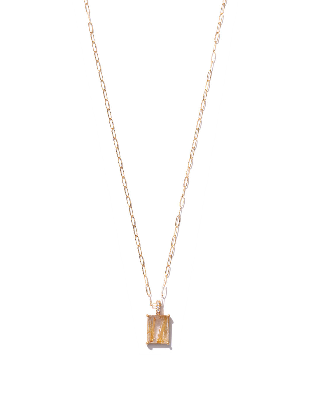RAW-STONE CHARM - Rutilated Quartz -  #1090