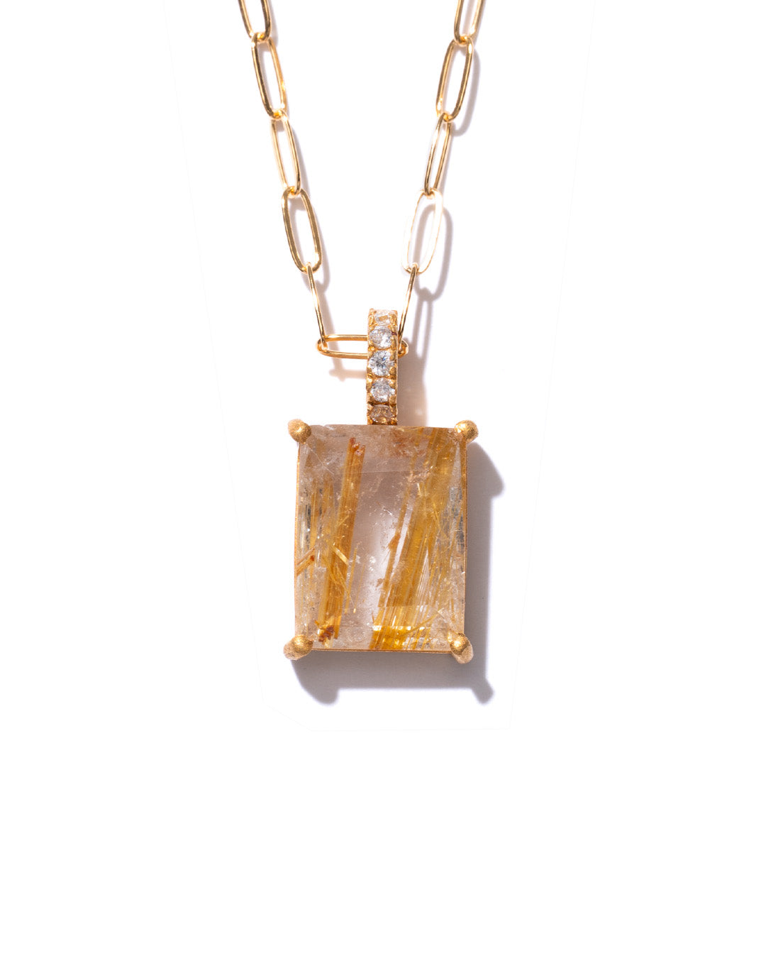 RAW-STONE CHARM - Rutilated Quartz -  #1090