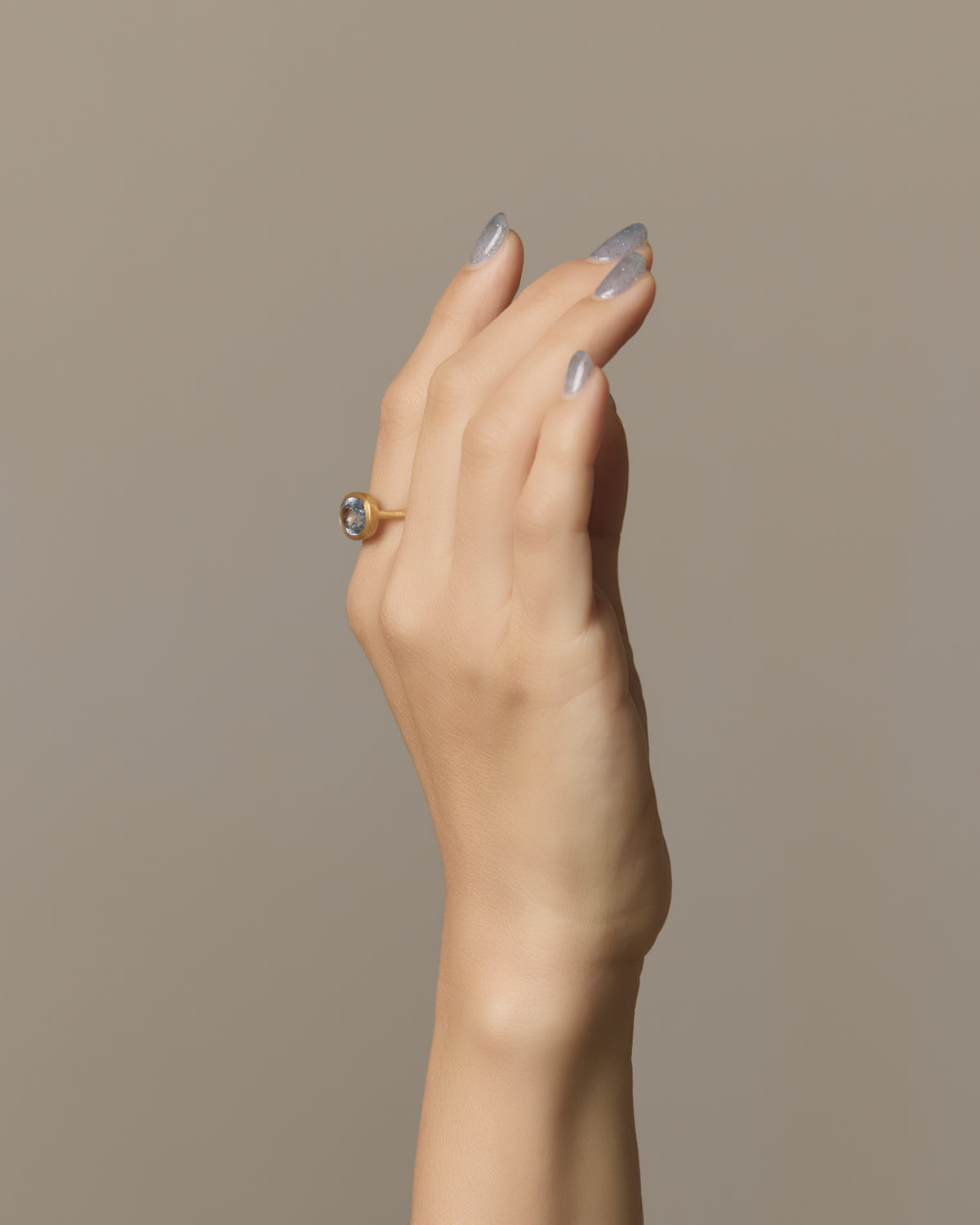 RAW-STONE RING  -  Swiss Blue Topaz -  #w23