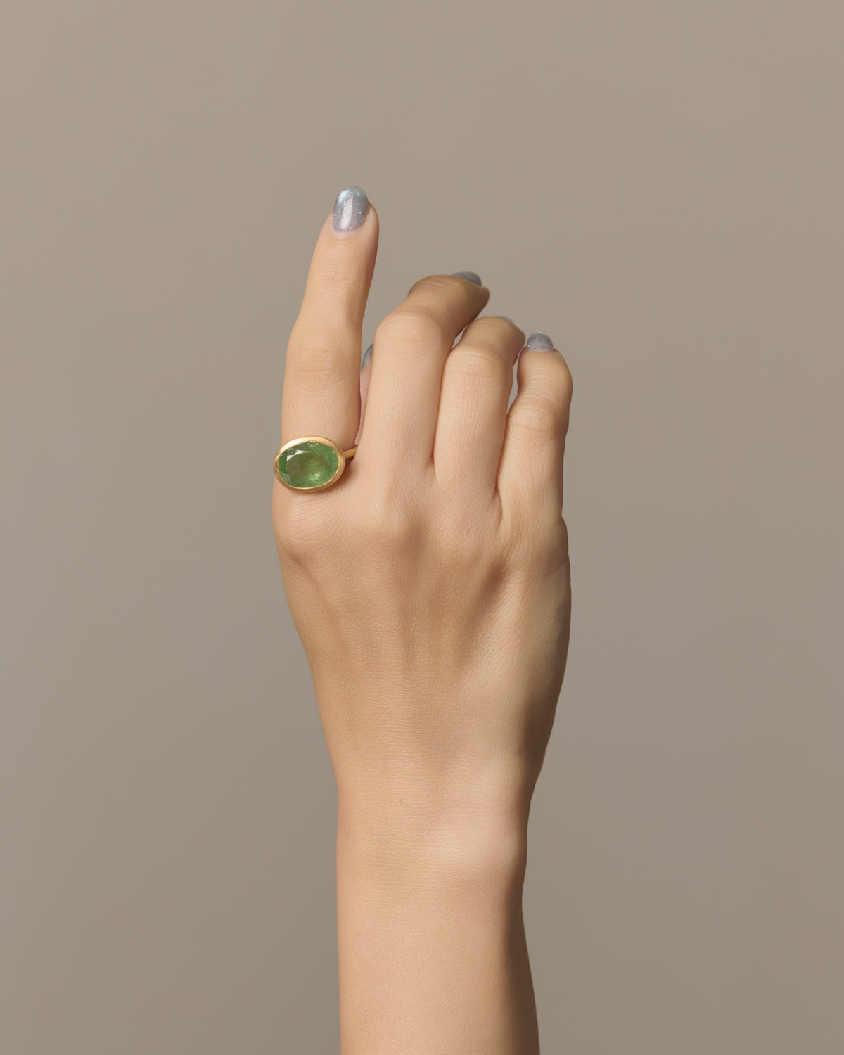 RAW-STONE RING  -  Green Garne -  #321