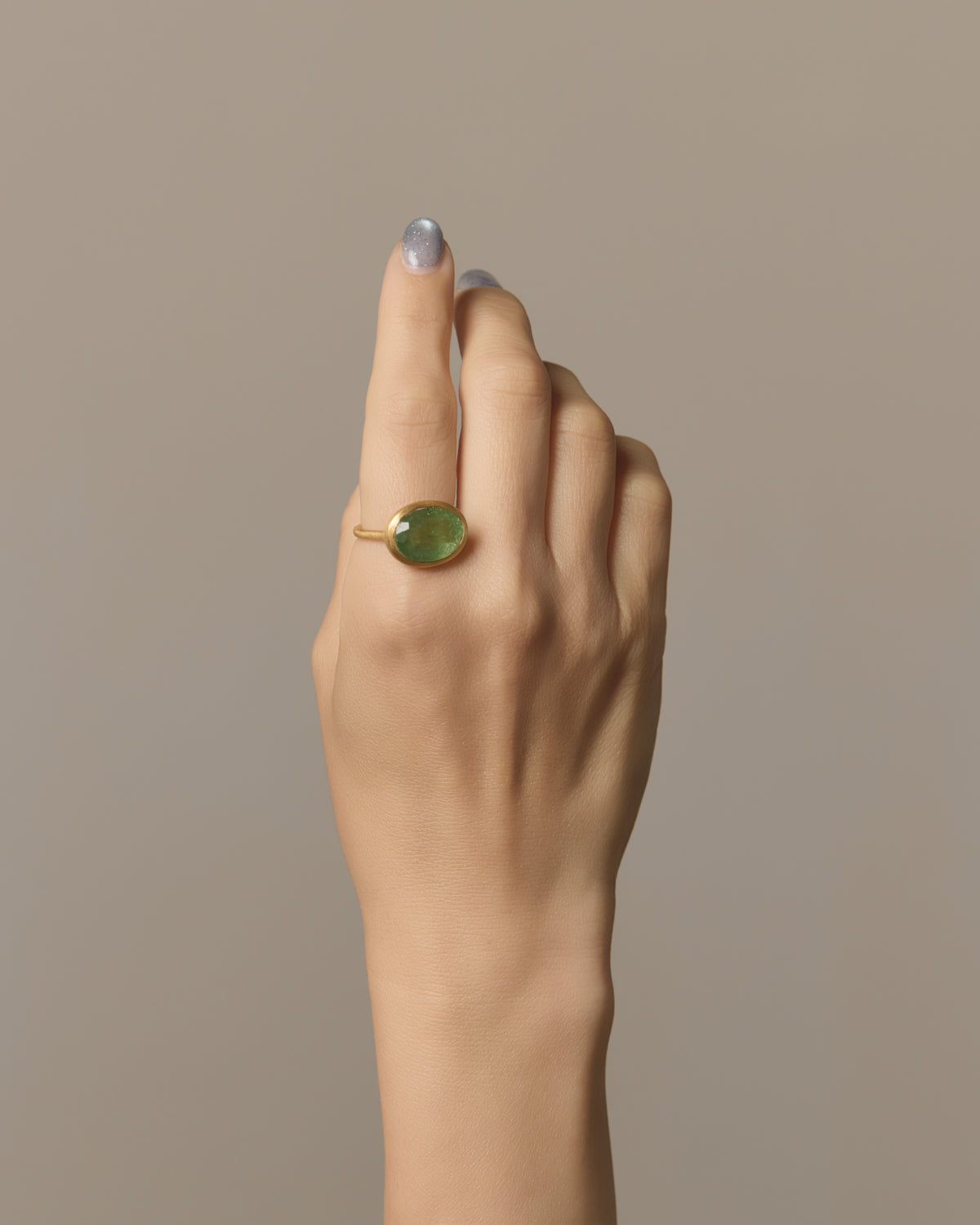 RAW-STONE RING  -  Green Garne -  #321