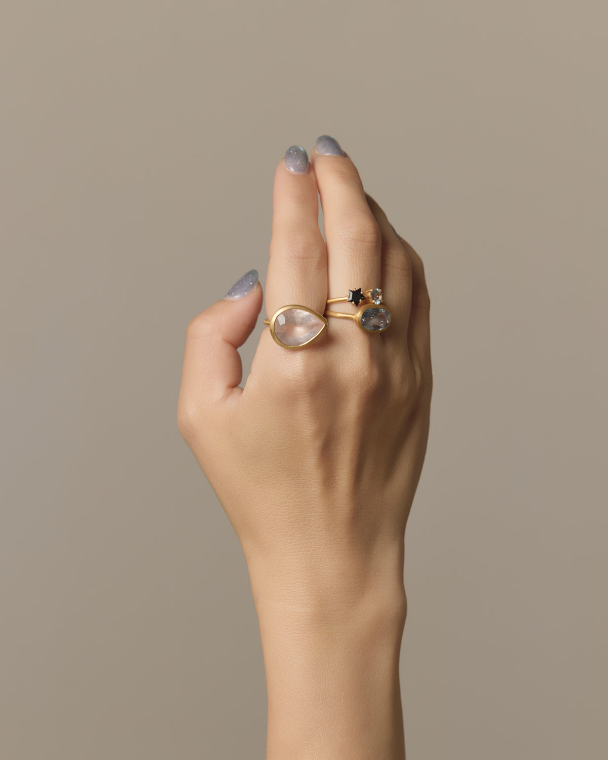 RAW-STONE RING  -  Swiss Blue Topaz -  #w23