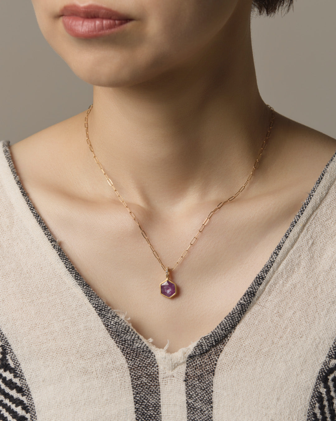 RAW-STONE CHARM - Sapphire -  #N068
