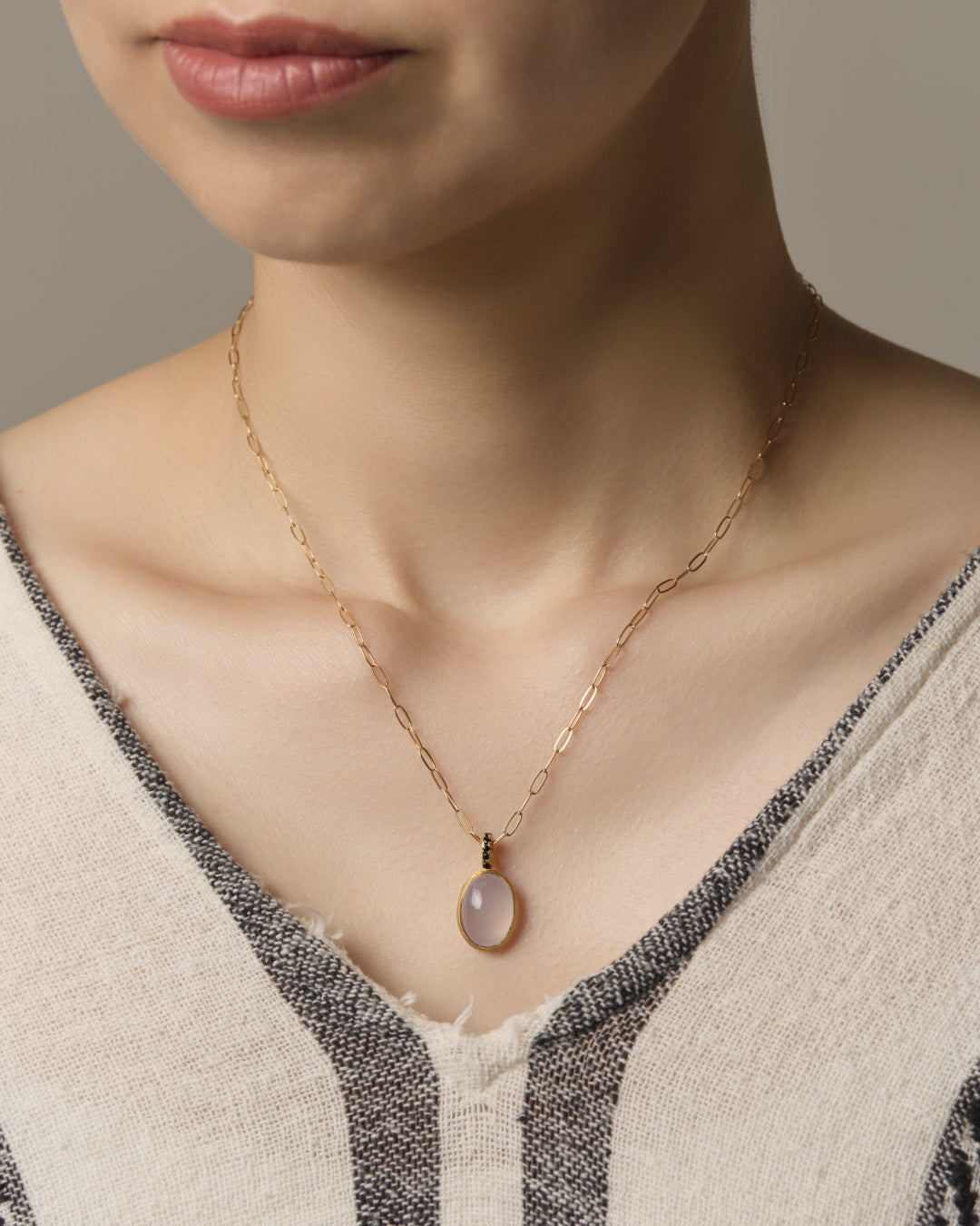 RAW-STONE CHARM - Blue Chalcedony -  #N051