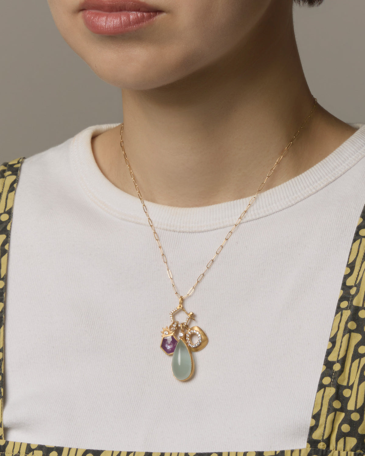 RAW-STONE CHARM  -  Aquamarine -  #w25