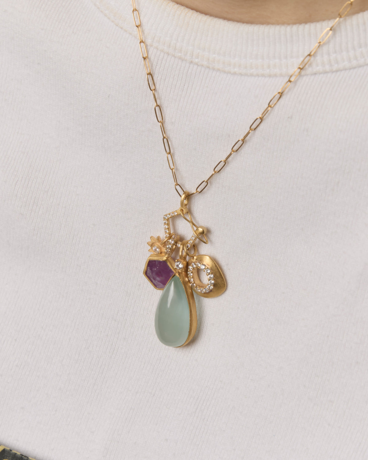 RAW-STONE CHARM  -  Aquamarine -  #w25