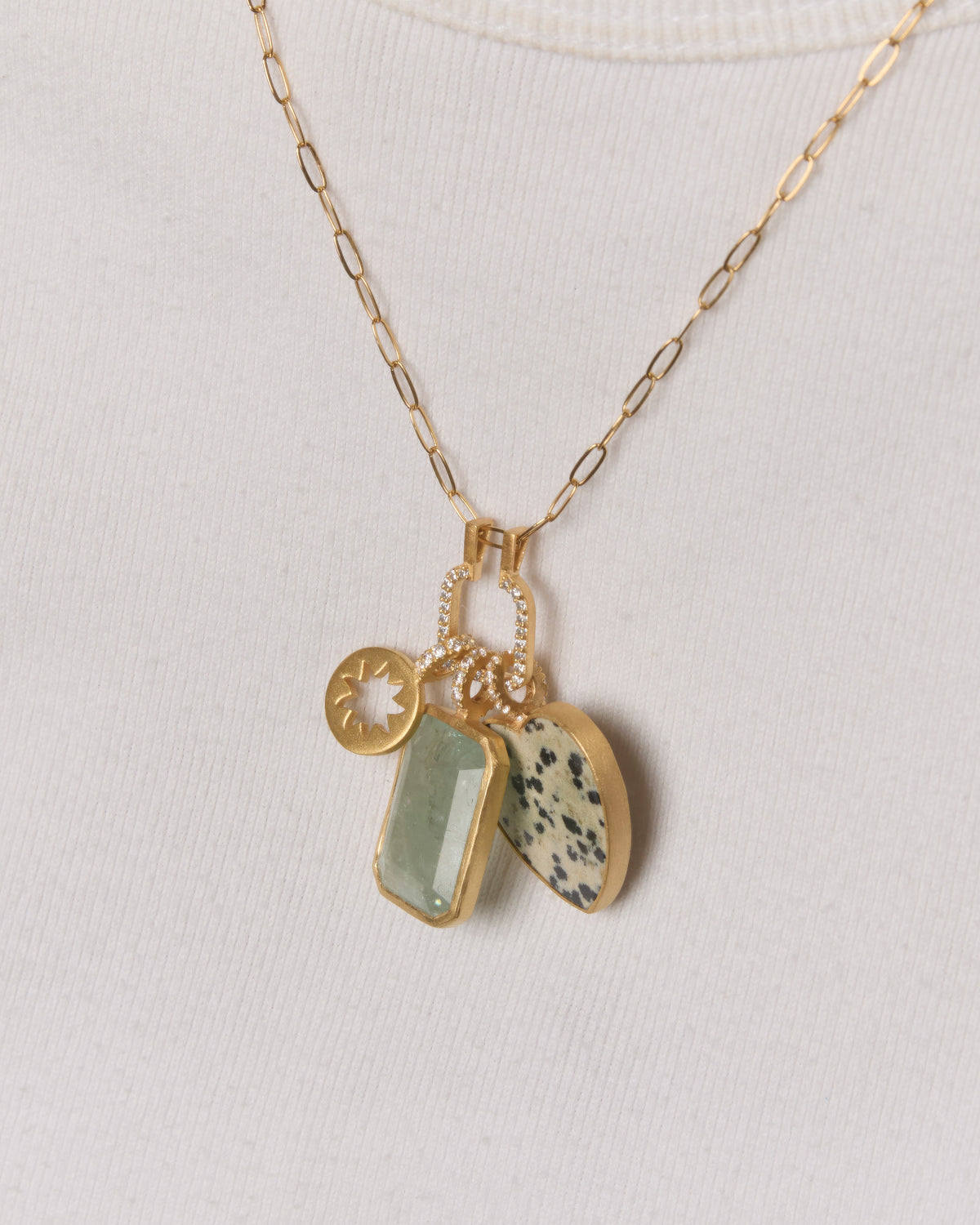 RAW-STONE CHARM  -  Aquamarine -  #023