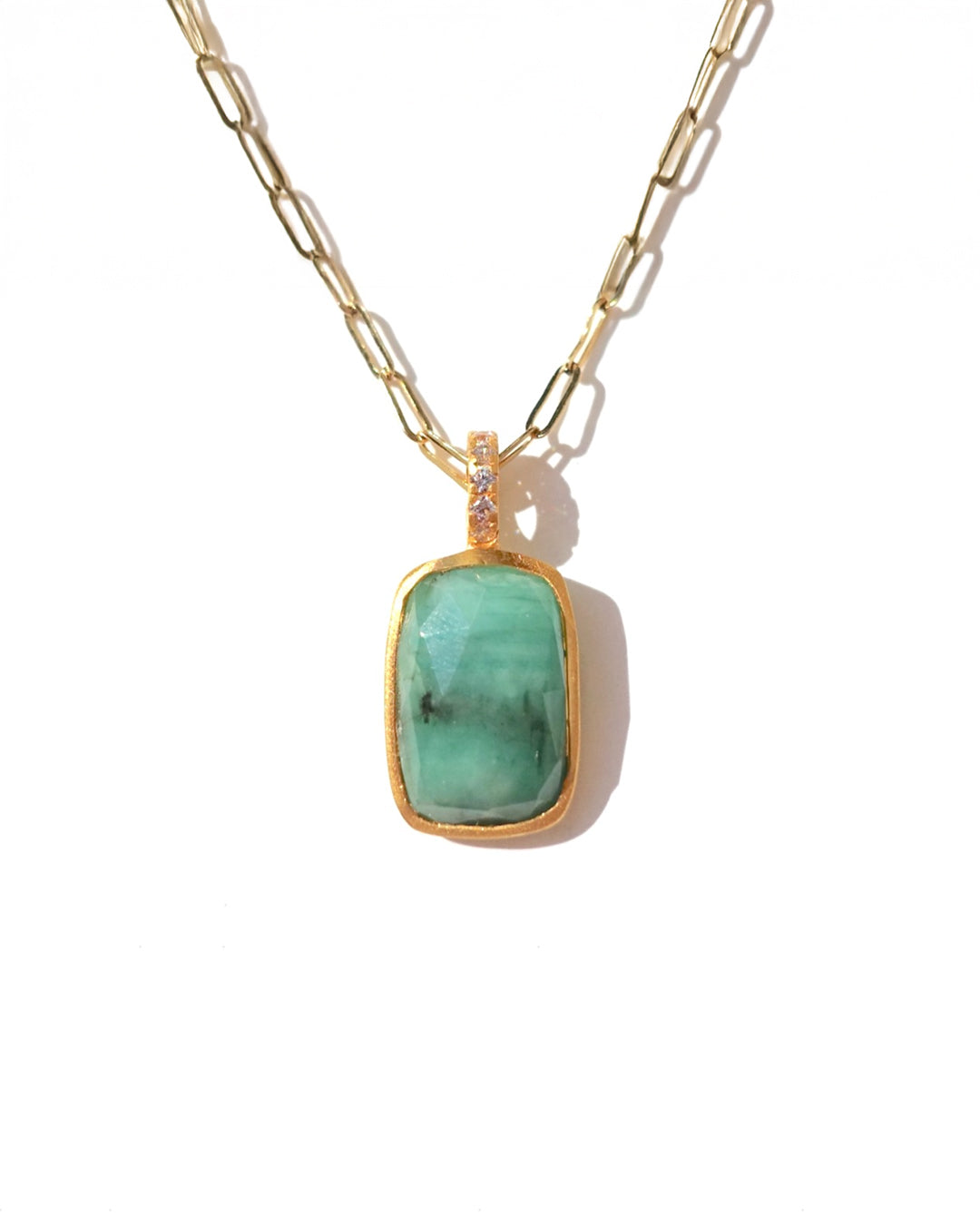 RAW-STONE CHARM  -  Emerald -  #034