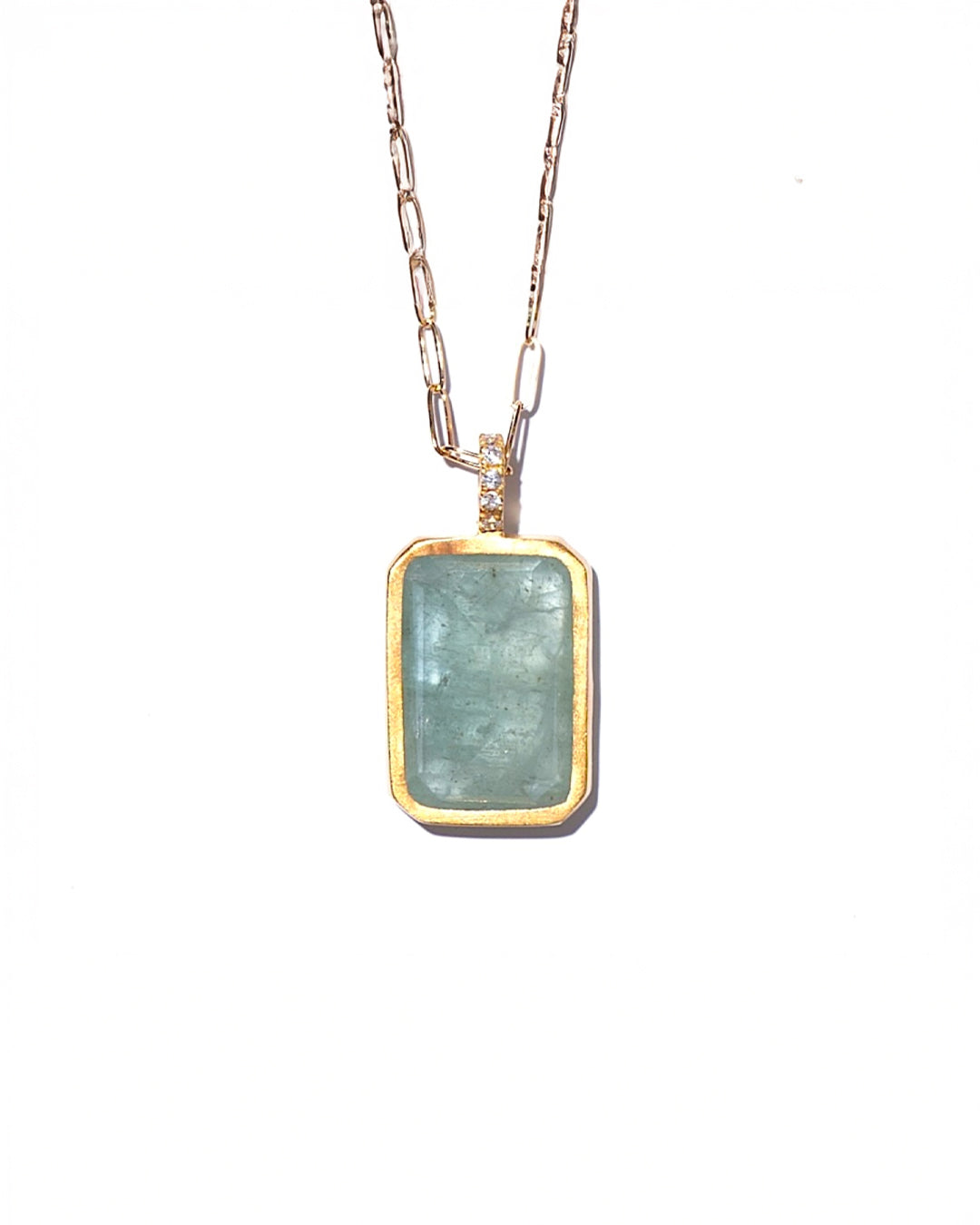 RAW-STONE CHARM  -  Aquamarine -  #023