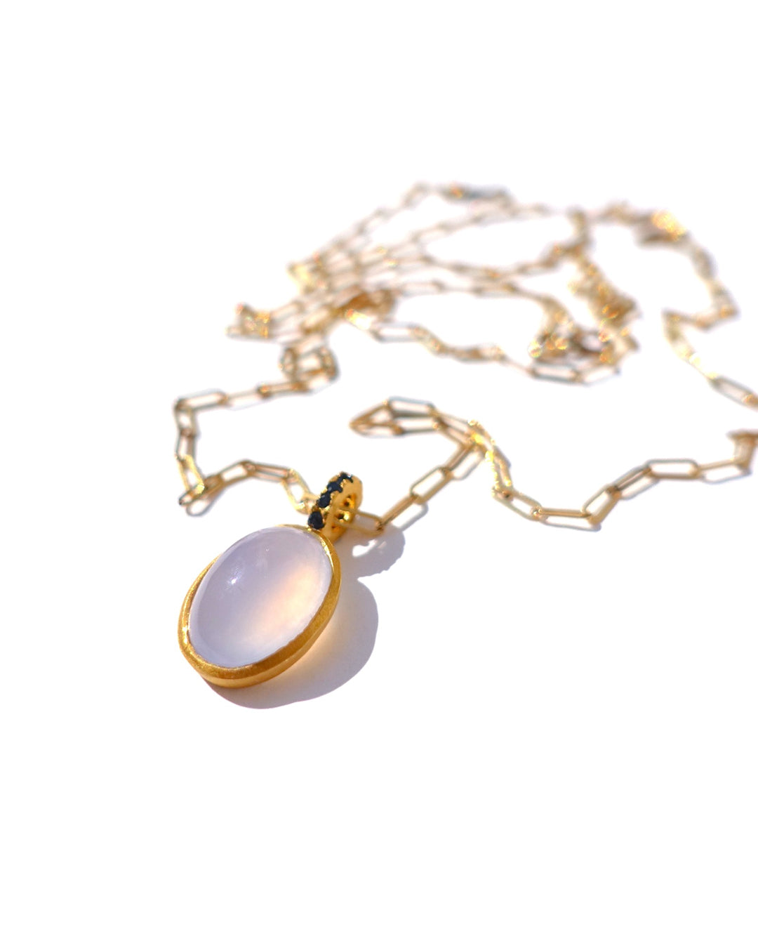 RAW-STONE CHARM - Blue Chalcedony -  #N051
