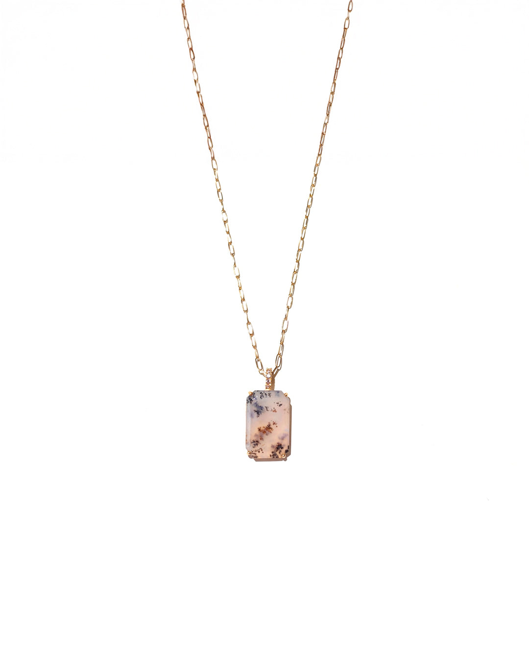RAW-STONE CHARM - Dendritic Agate -  #014