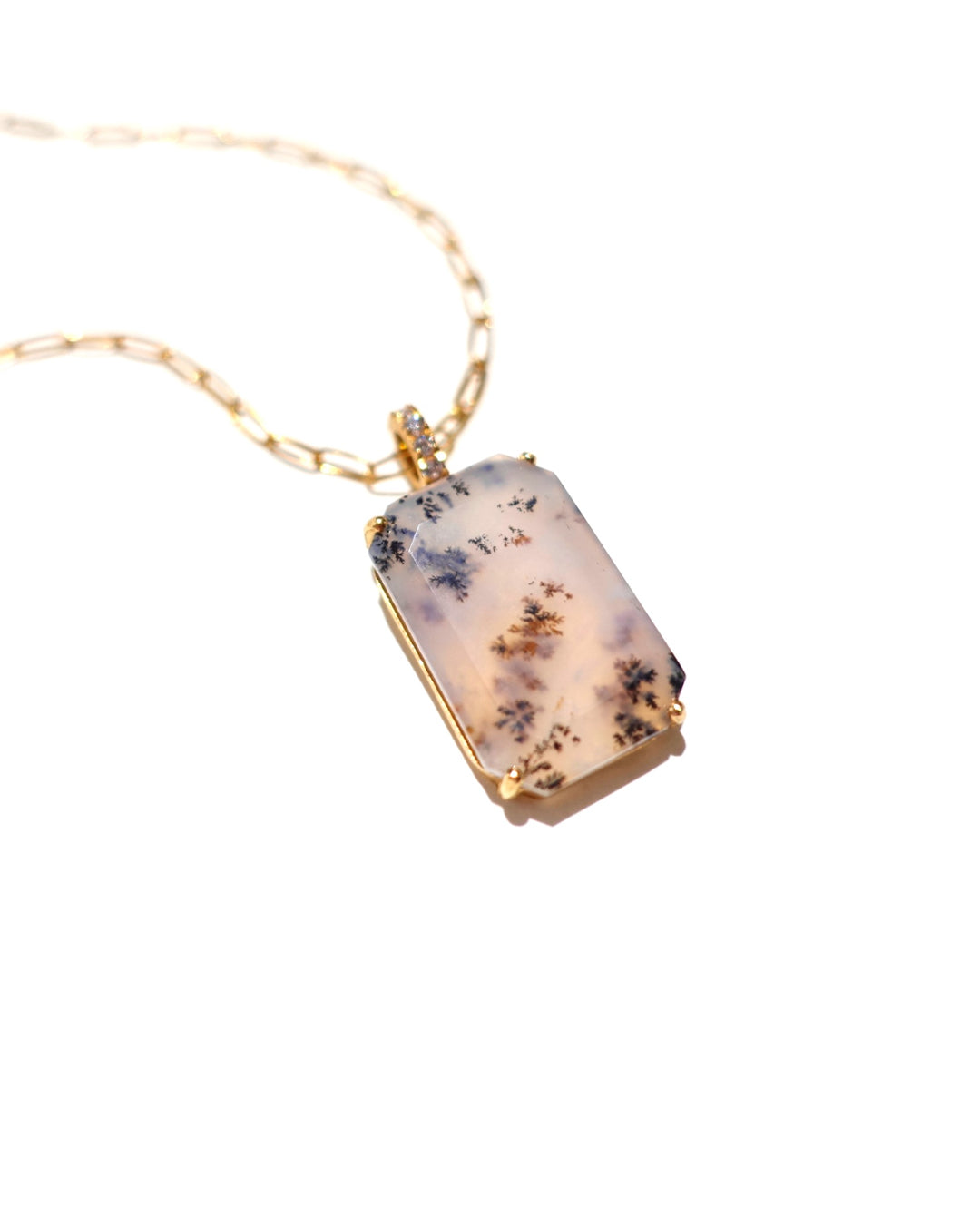 RAW-STONE CHARM - Dendritic Agate -  #014
