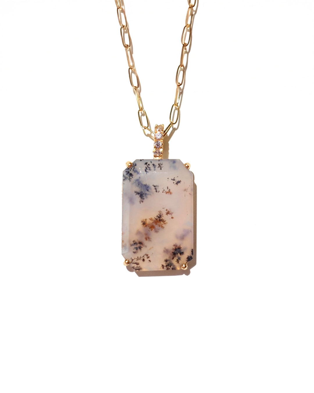 RAW-STONE CHARM - Dendritic Agate -  #014
