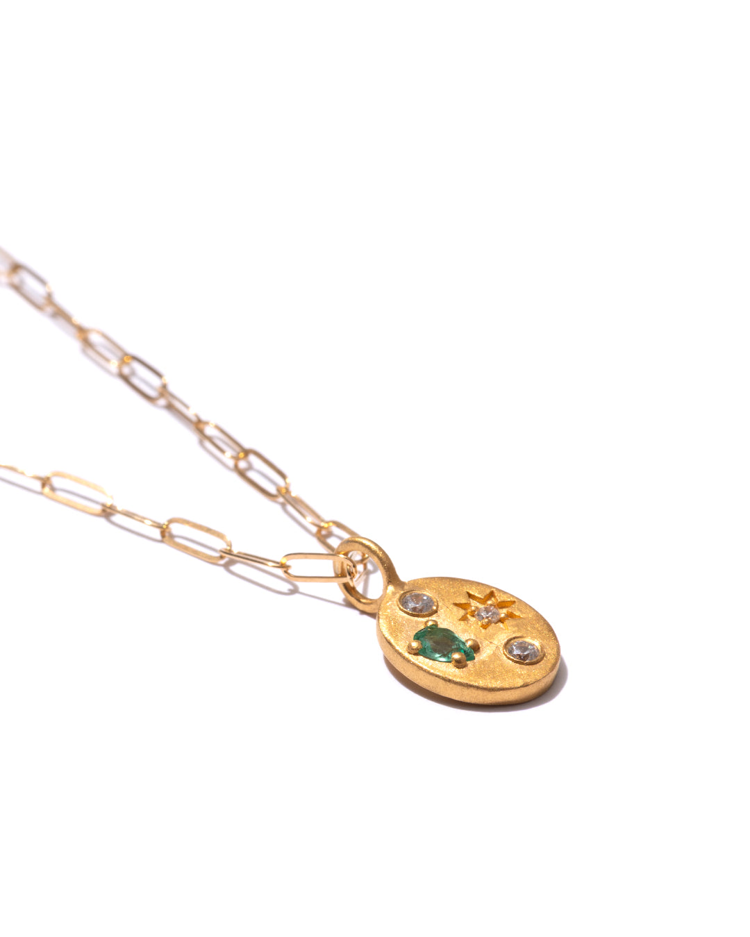 RAW-STONE CHARM - Emerald -  #450
