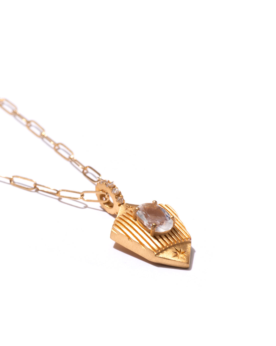 RAW-STONE CHARM - Moonstone -  #858
