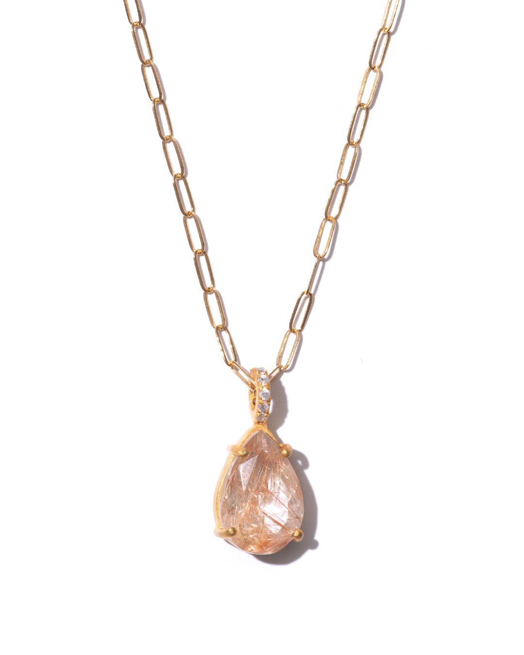 RAW-STONE CHARM - Rutilated Quartz -  #957