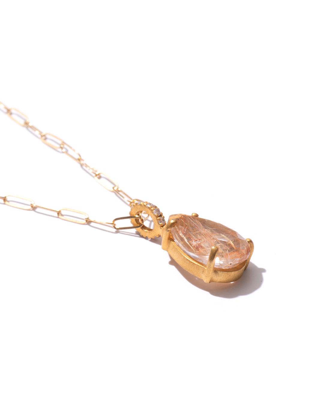 RAW-STONE CHARM - Rutilated Quartz -  #957