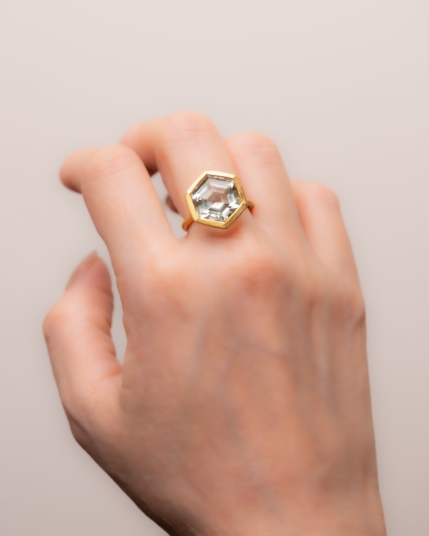 RAW-STONE RING  -  Green Amethyst -  #1122