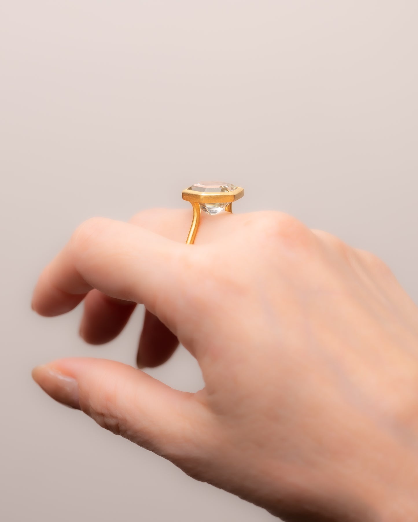 RAW-STONE RING  -  Green Amethyst -  #1122