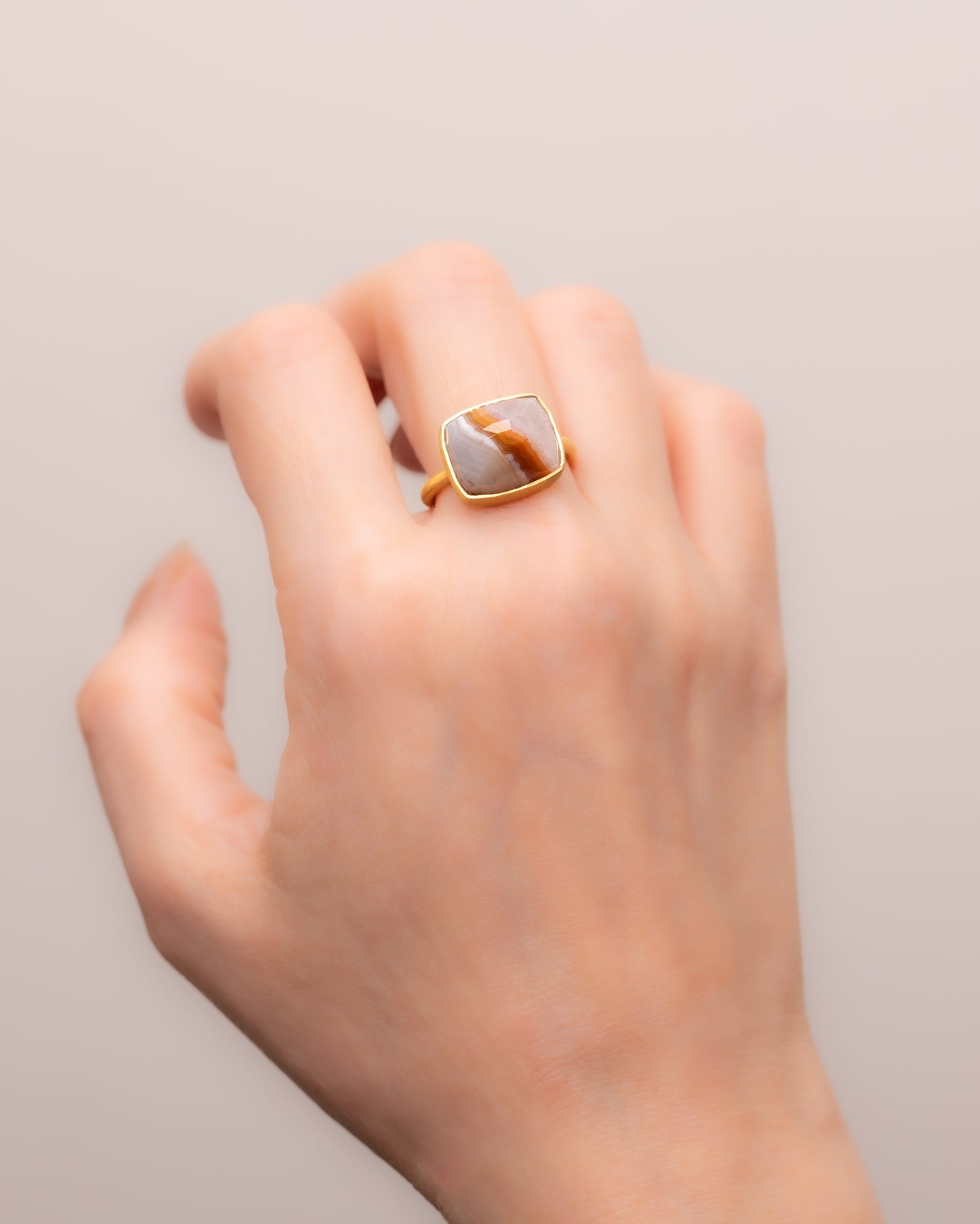 BANDED RING  -  Agate -  #123