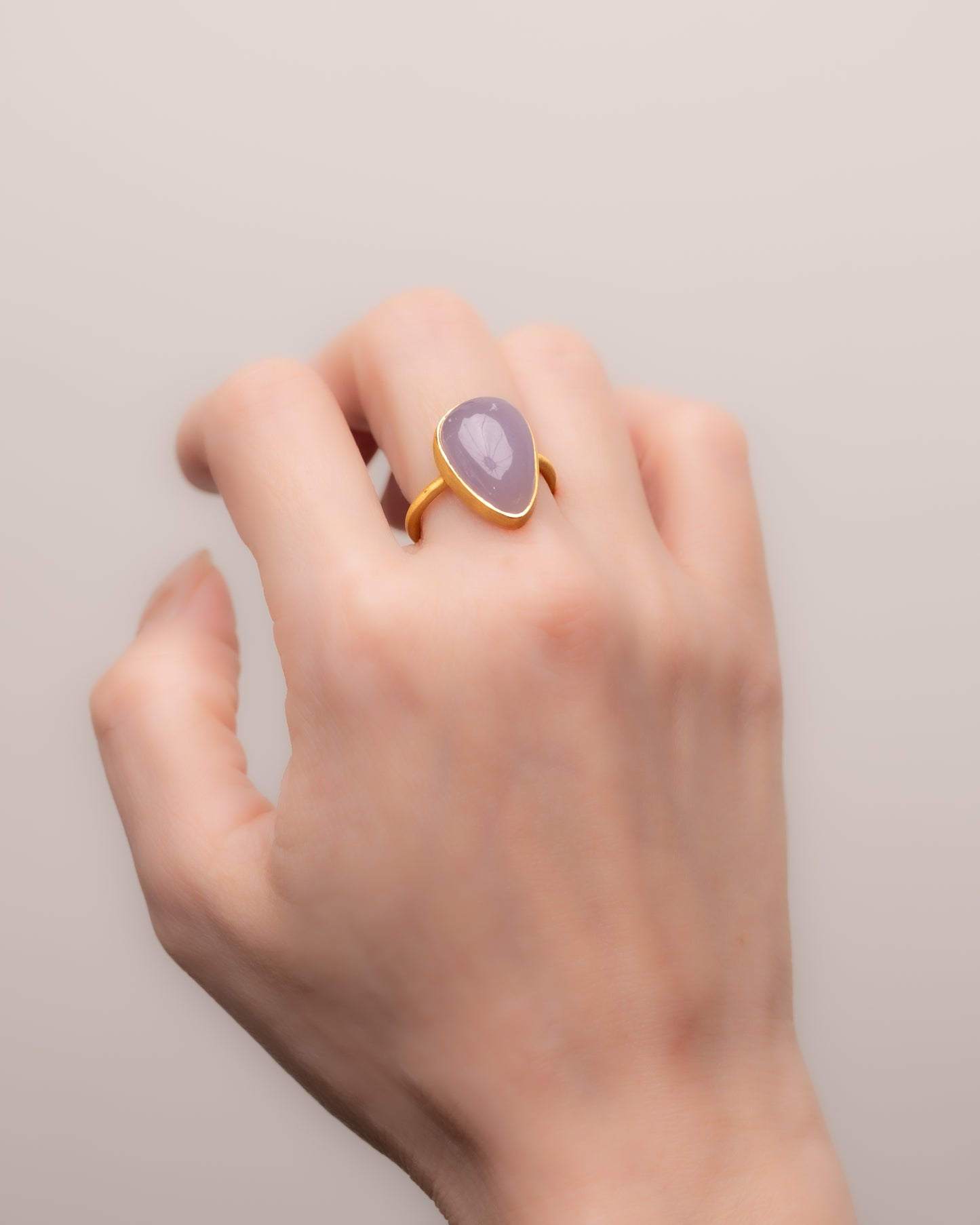 RAW-STONE RING - Chalcedony -  #1463