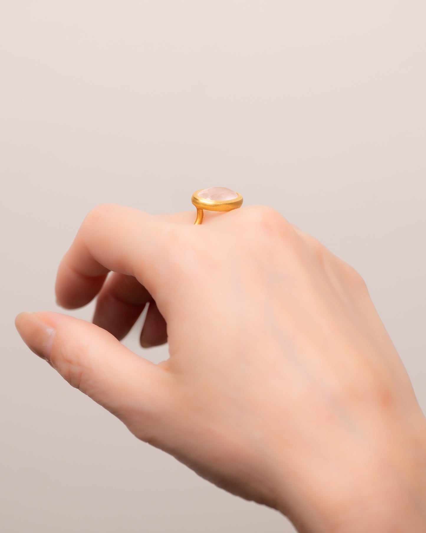 RAW-STONE RING - Rose quartz -  #1633