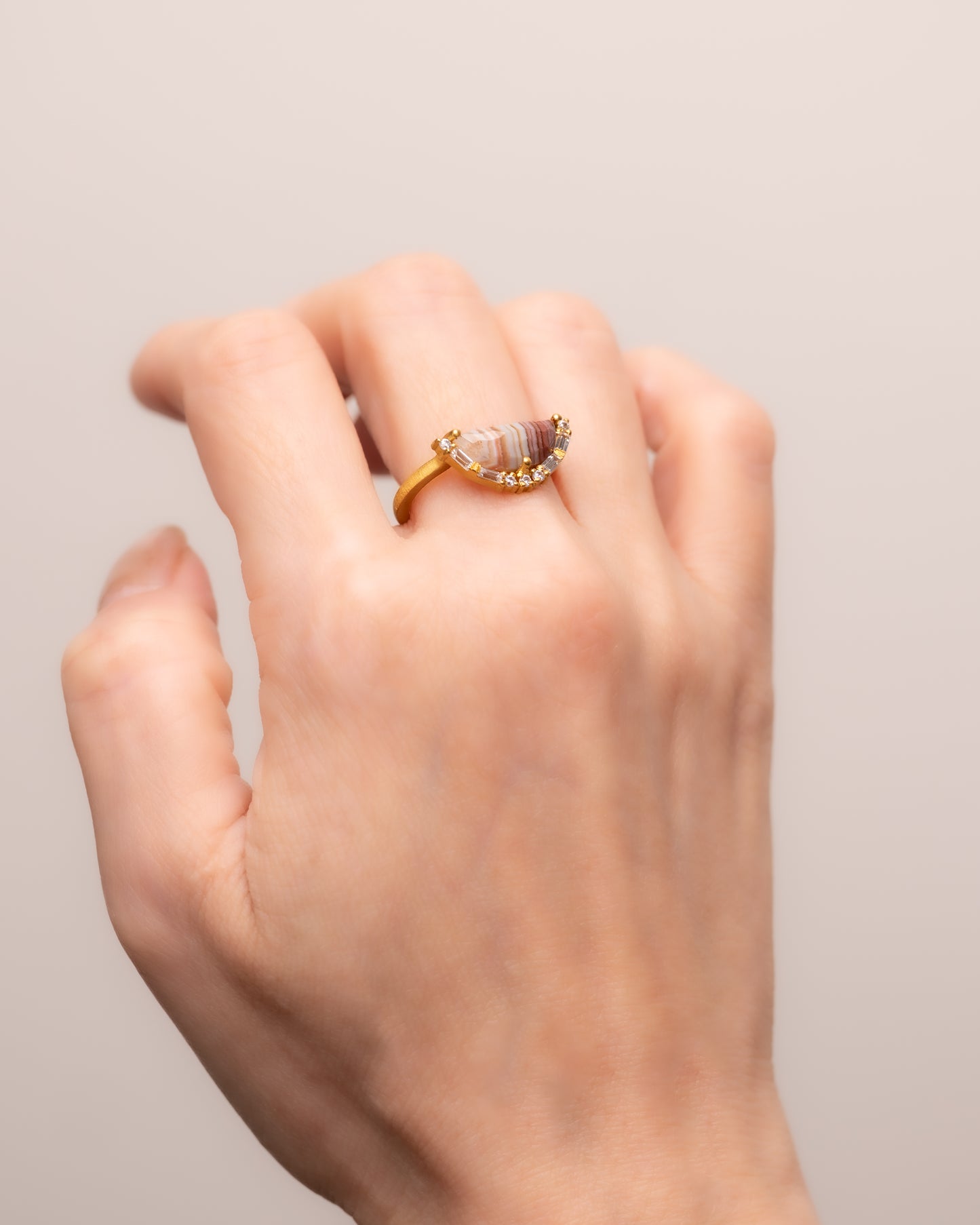 BANDED RING  -  Dryhead Agate -  #125