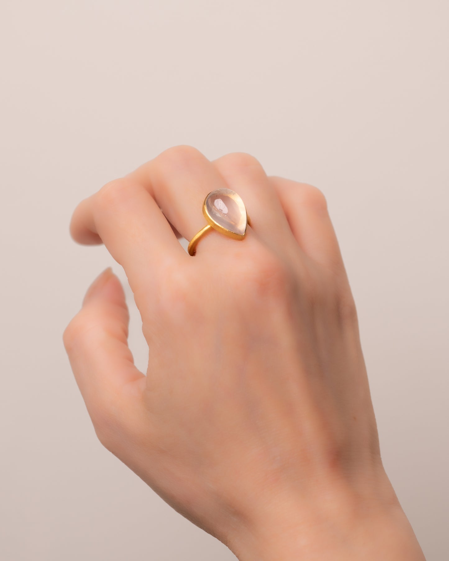 RAW-STONE RING - Rose Quartz -  #1534