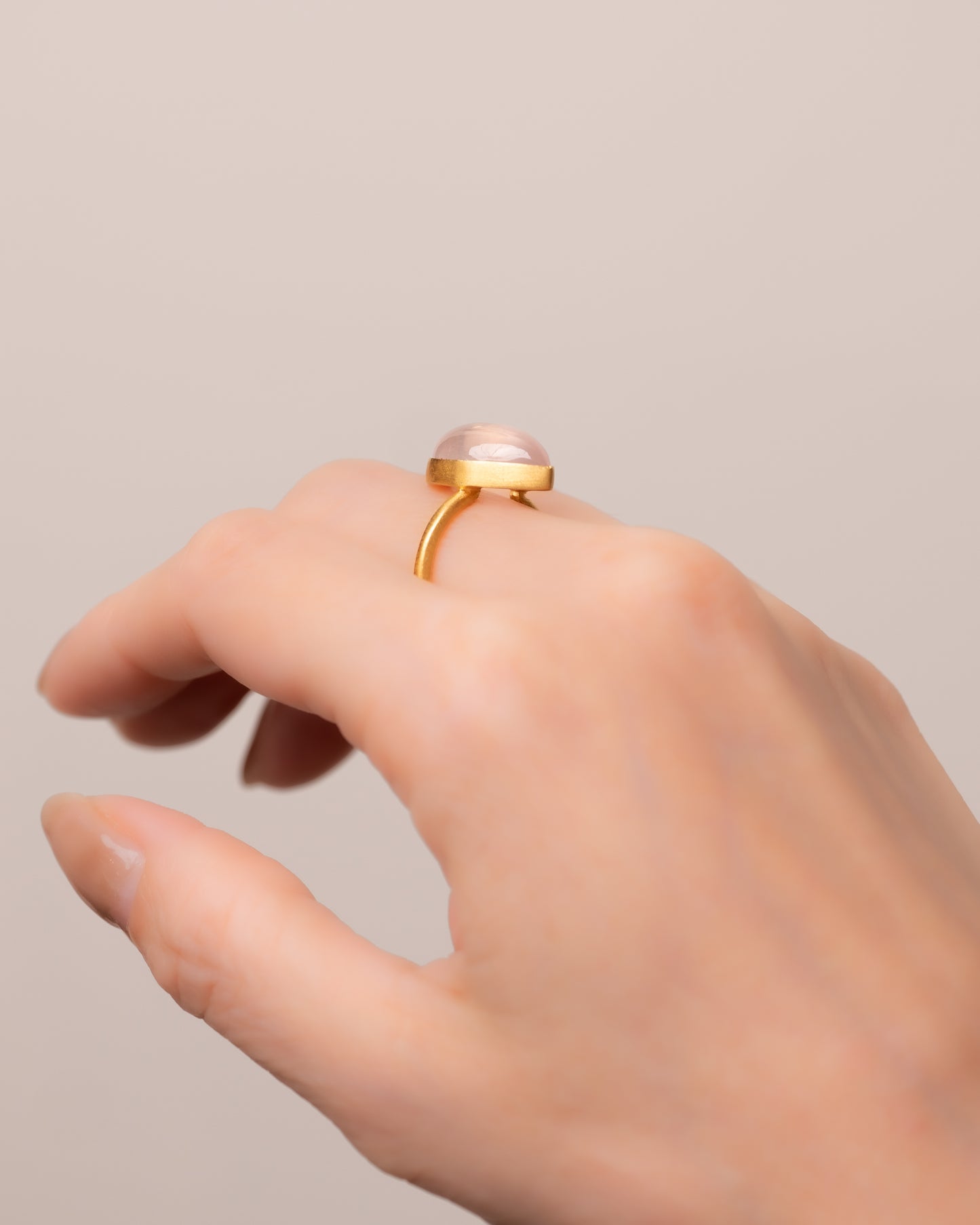 RAW-STONE RING - Rose Quartz -  #1534