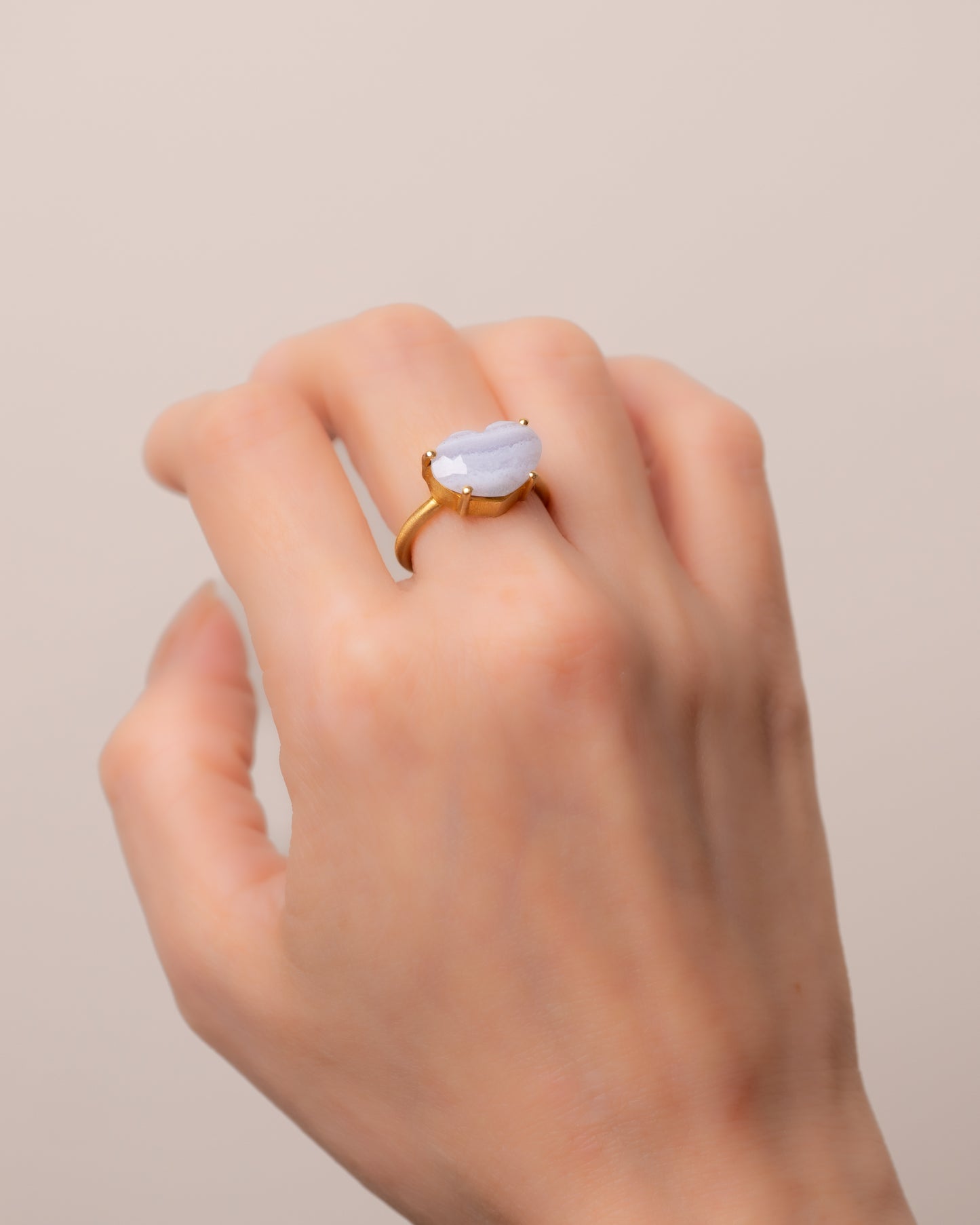 RAW-STONE RING - Blue Lace Agate -  #1135