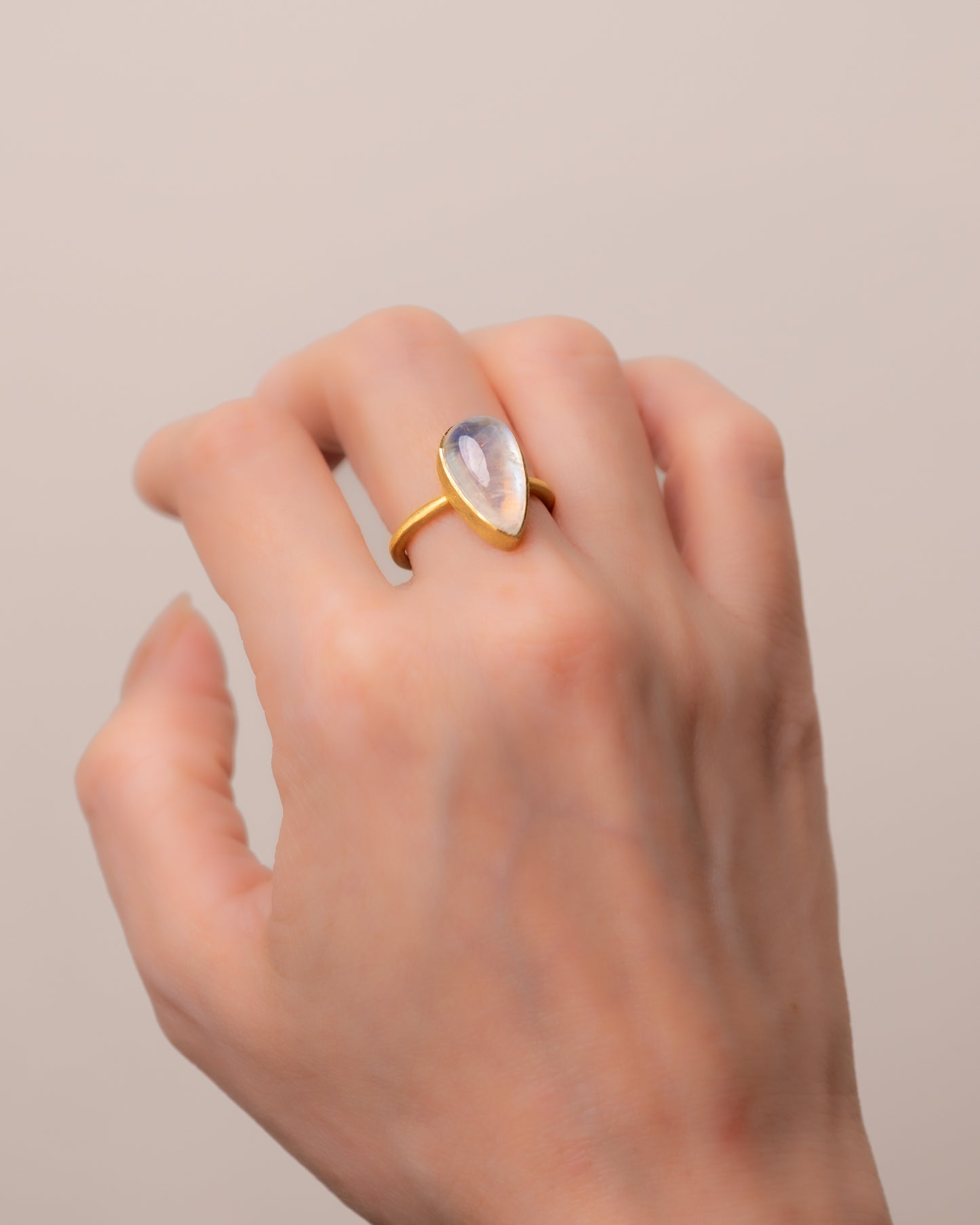 RAW-STONE RING - Moonstone -  #1438