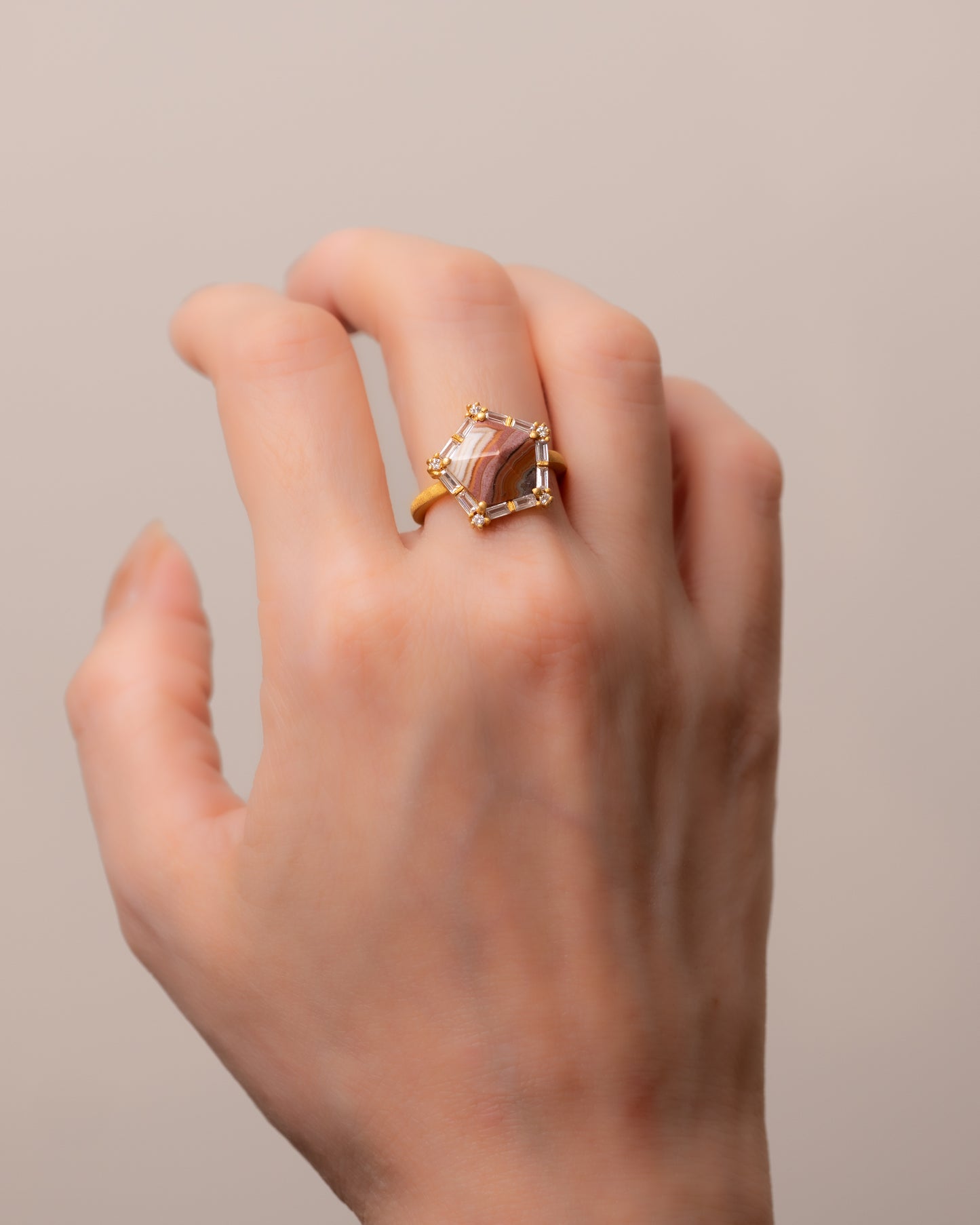 BANDED RING - Dryhead Agate -  #011