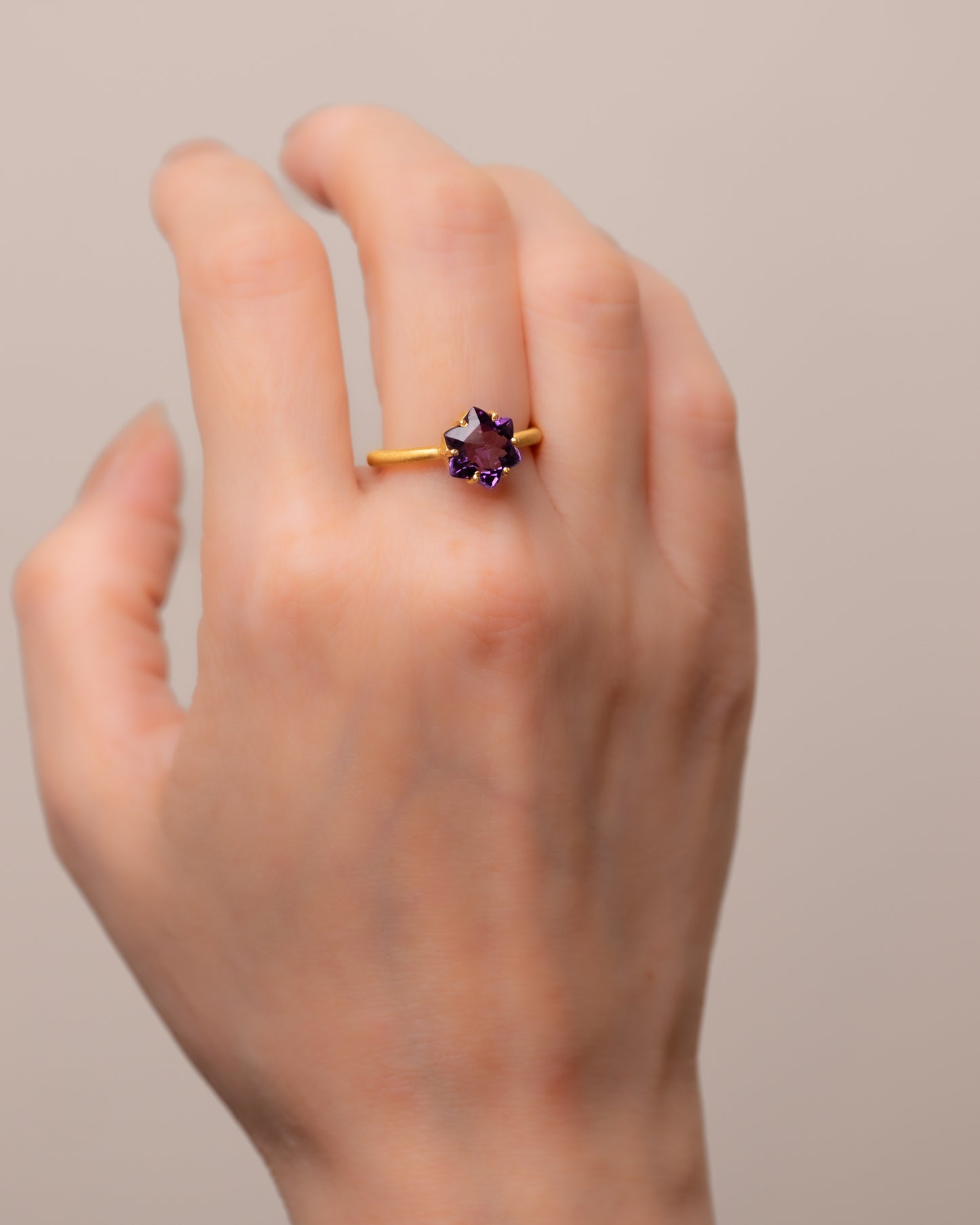 RAW-STONE RING - Amethyst -  #1660