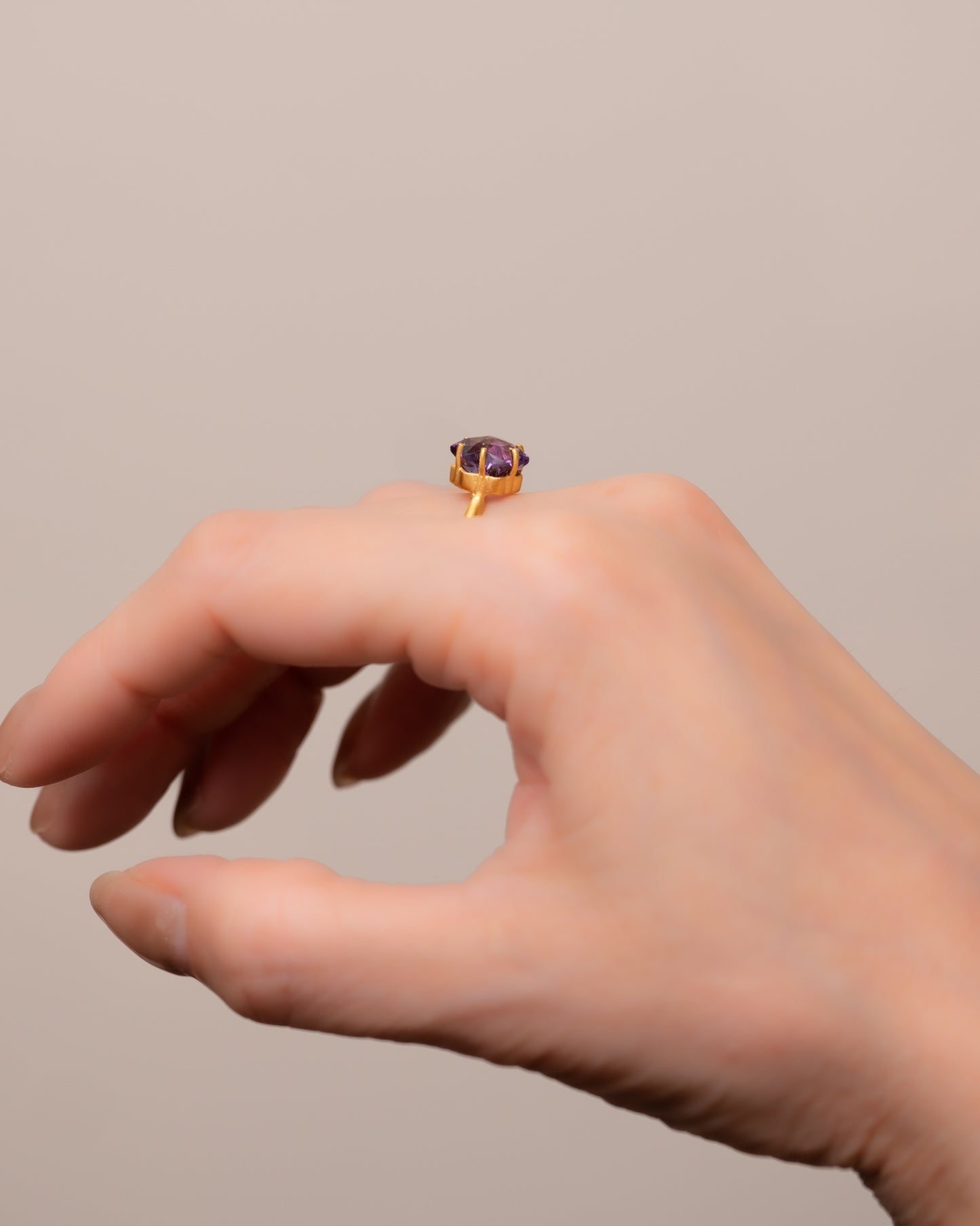 RAW-STONE RING - Amethyst -  #1660
